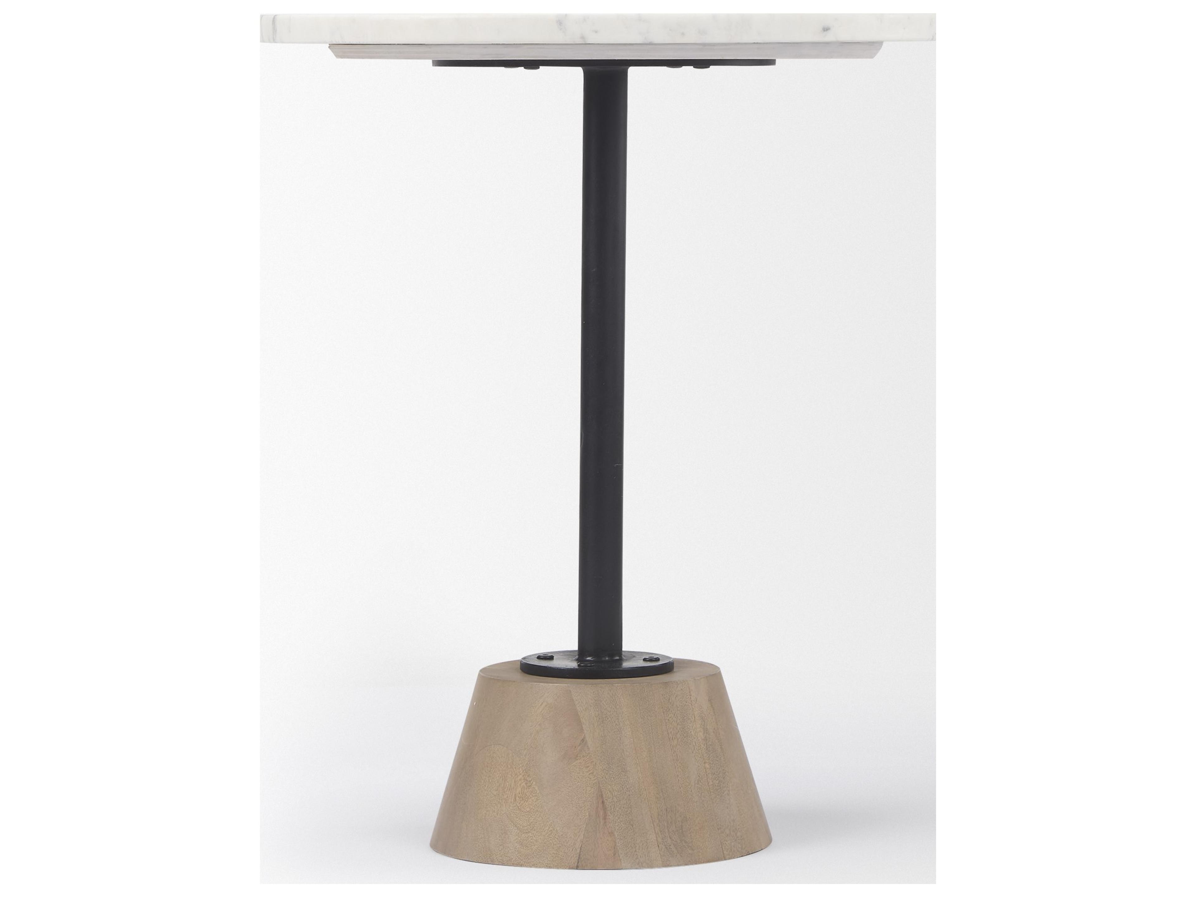 Mercana Maxwell Marble Top Pedestal End/Side Table