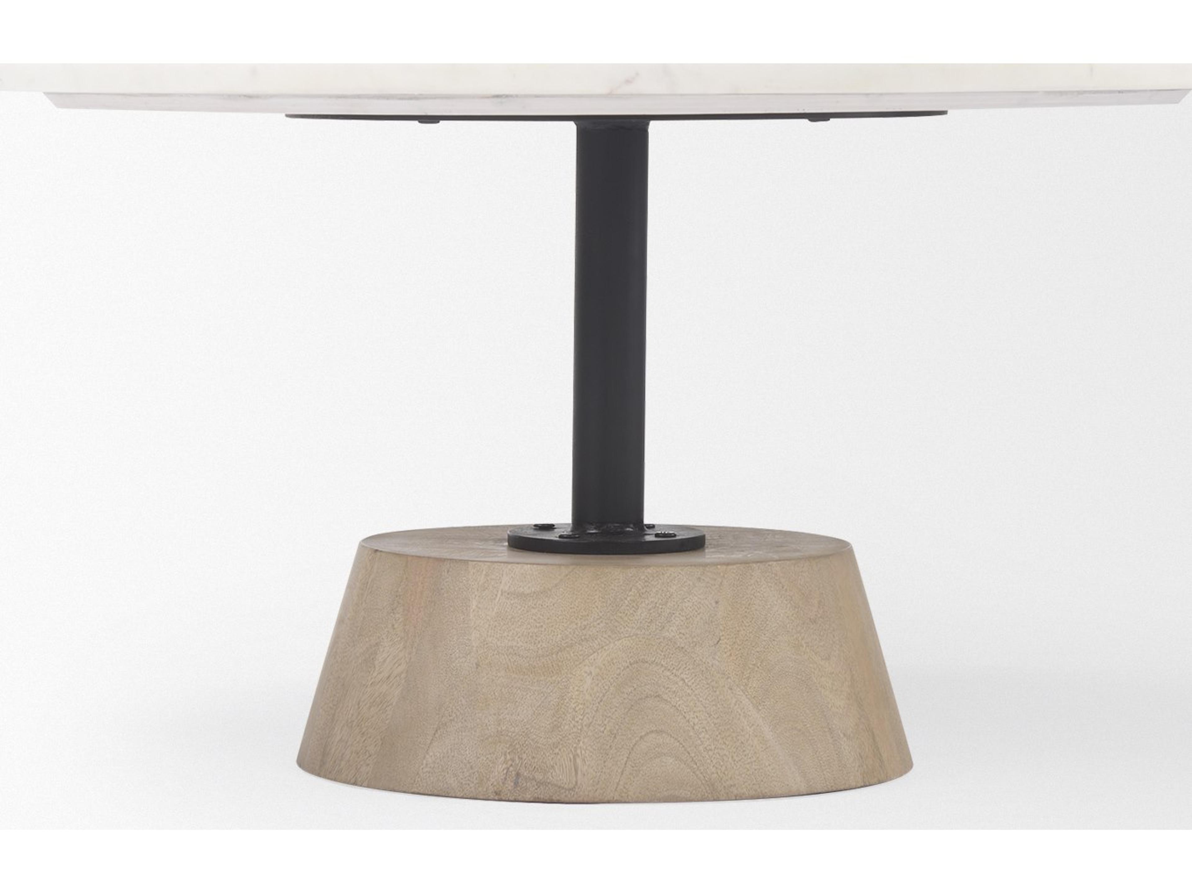 Mercana Maxwell  Marble Top Pedestal Base Round Coffee Table