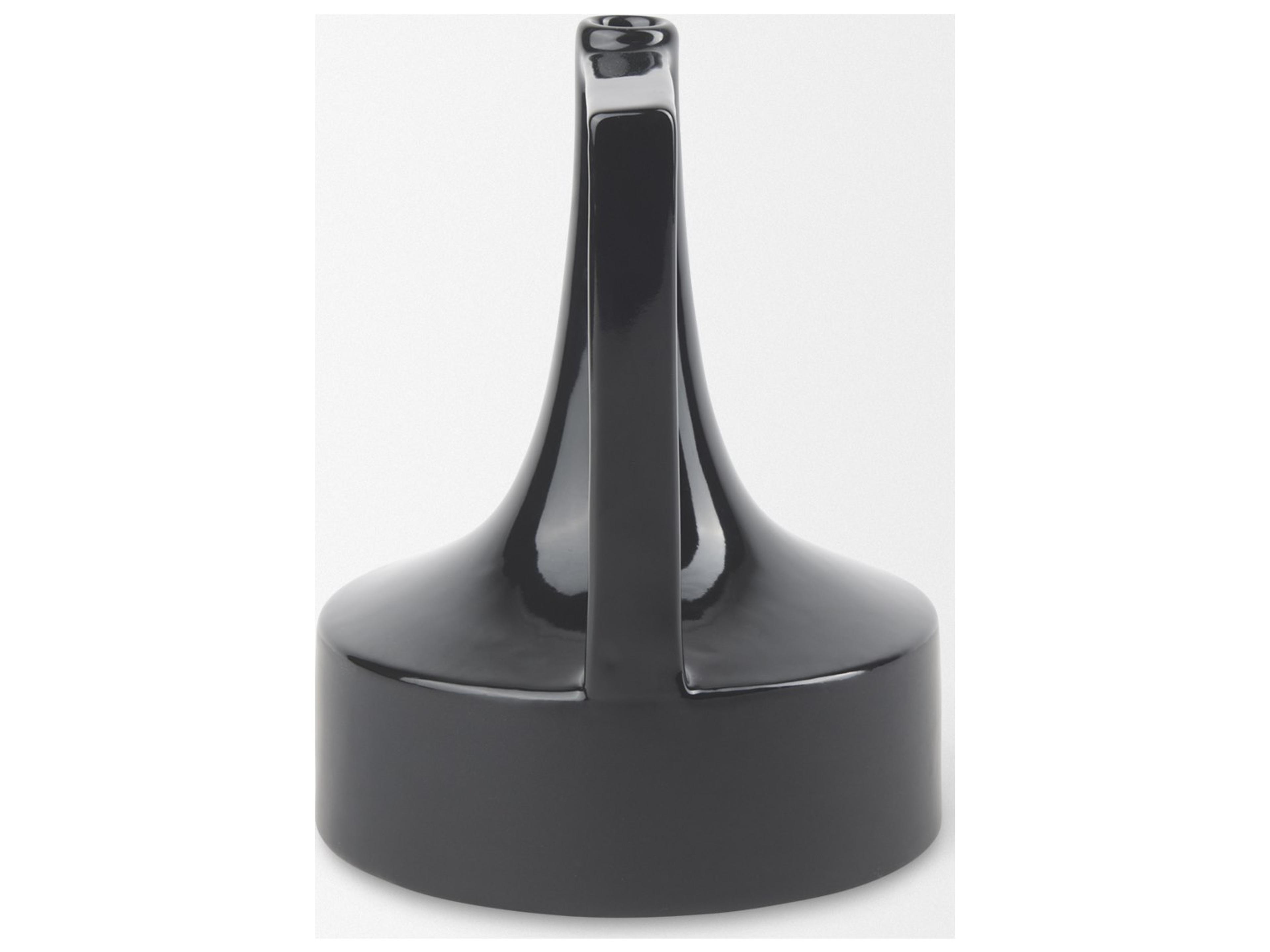 Mercana Burton 8.3H Small Glossy and Matte Black Ceramic Jug Vase