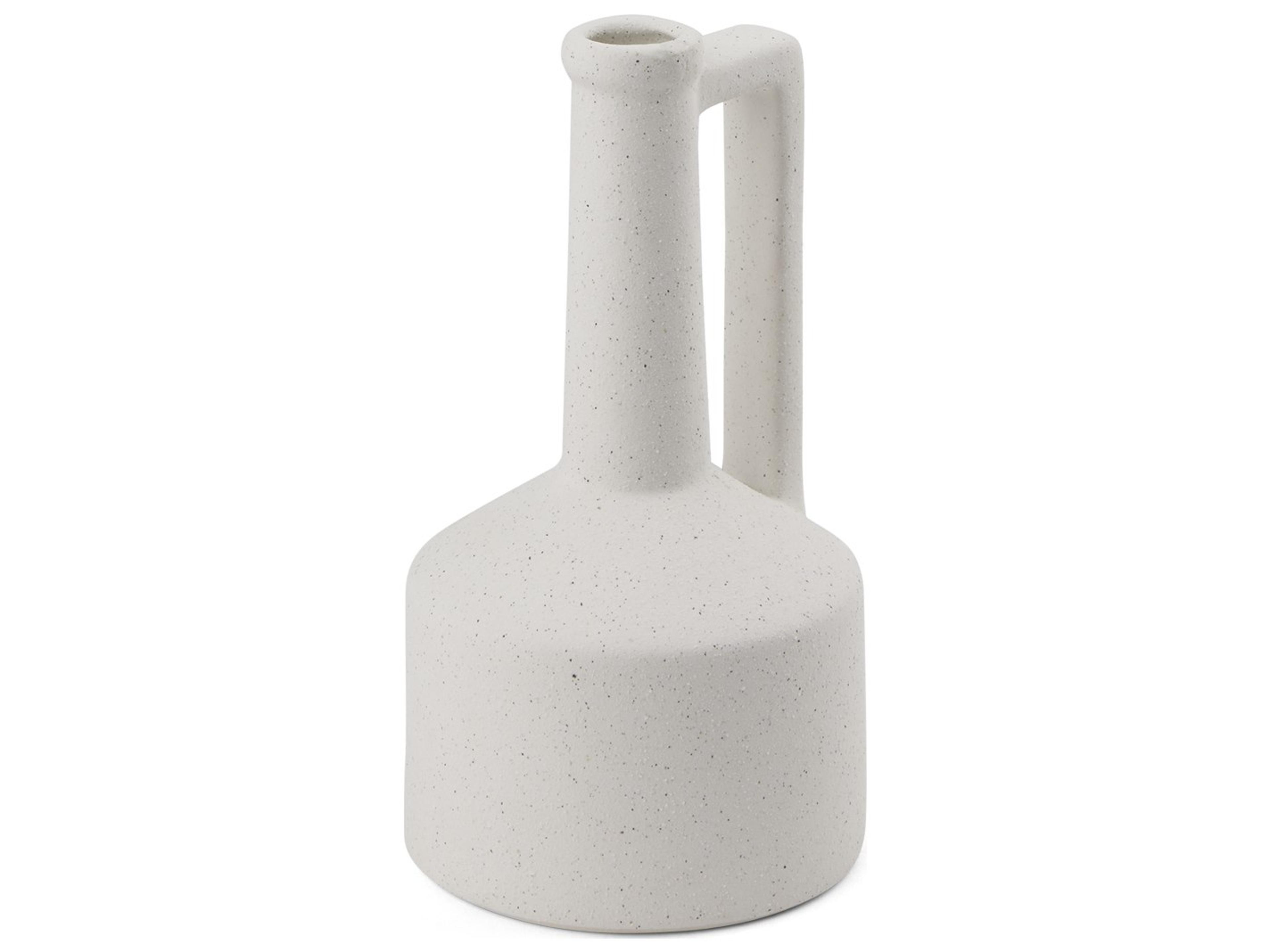 Burton 10.8H Small White Ceramic Jug Vase