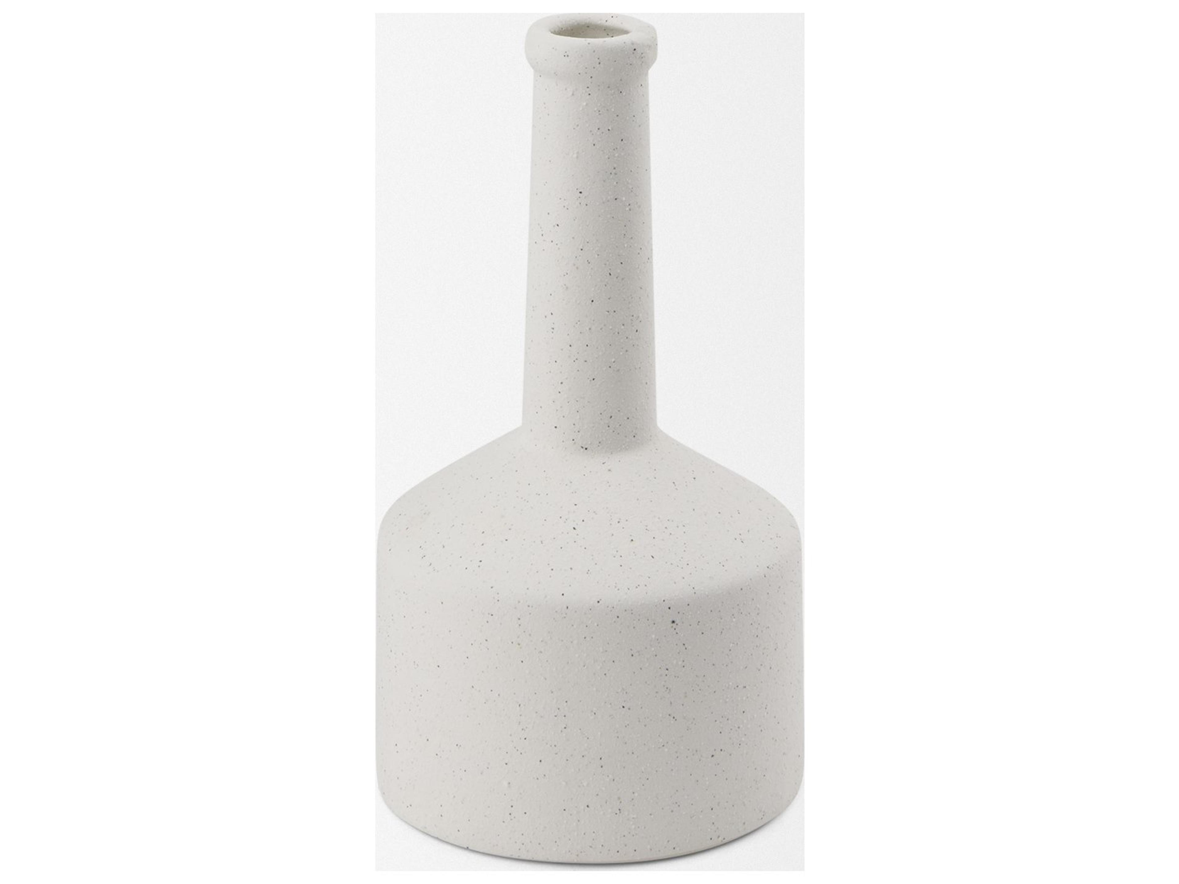 Mercana Burton 10.8H Small White Ceramic Jug Vase