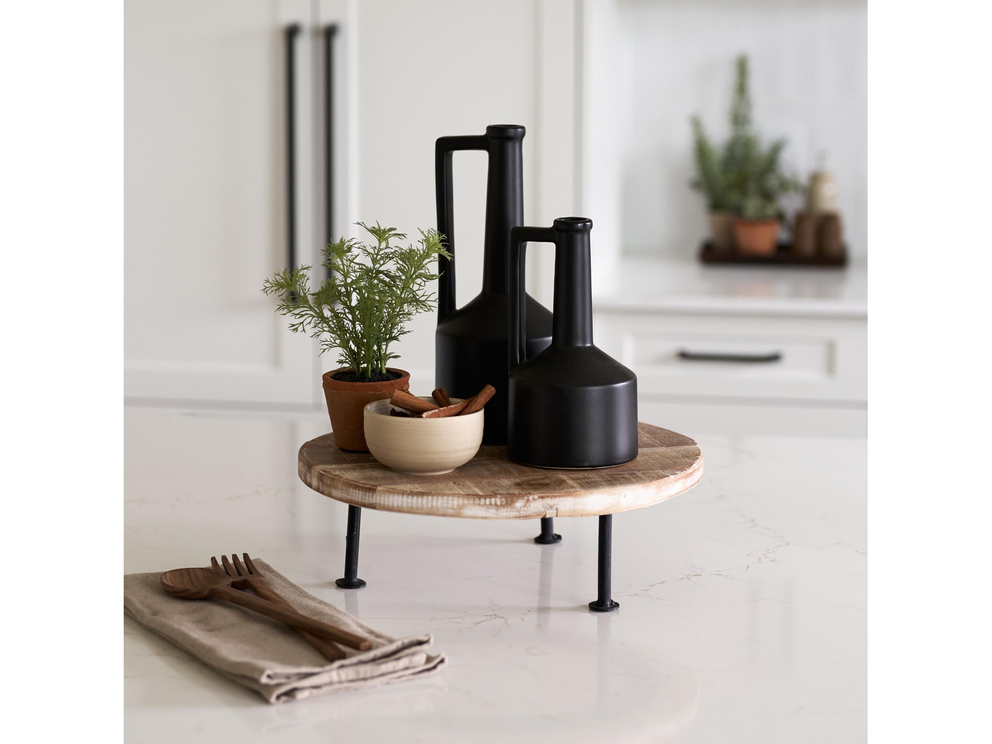 Mercana Burton 10.8H Small Matte Black Ceramic Jug Vase