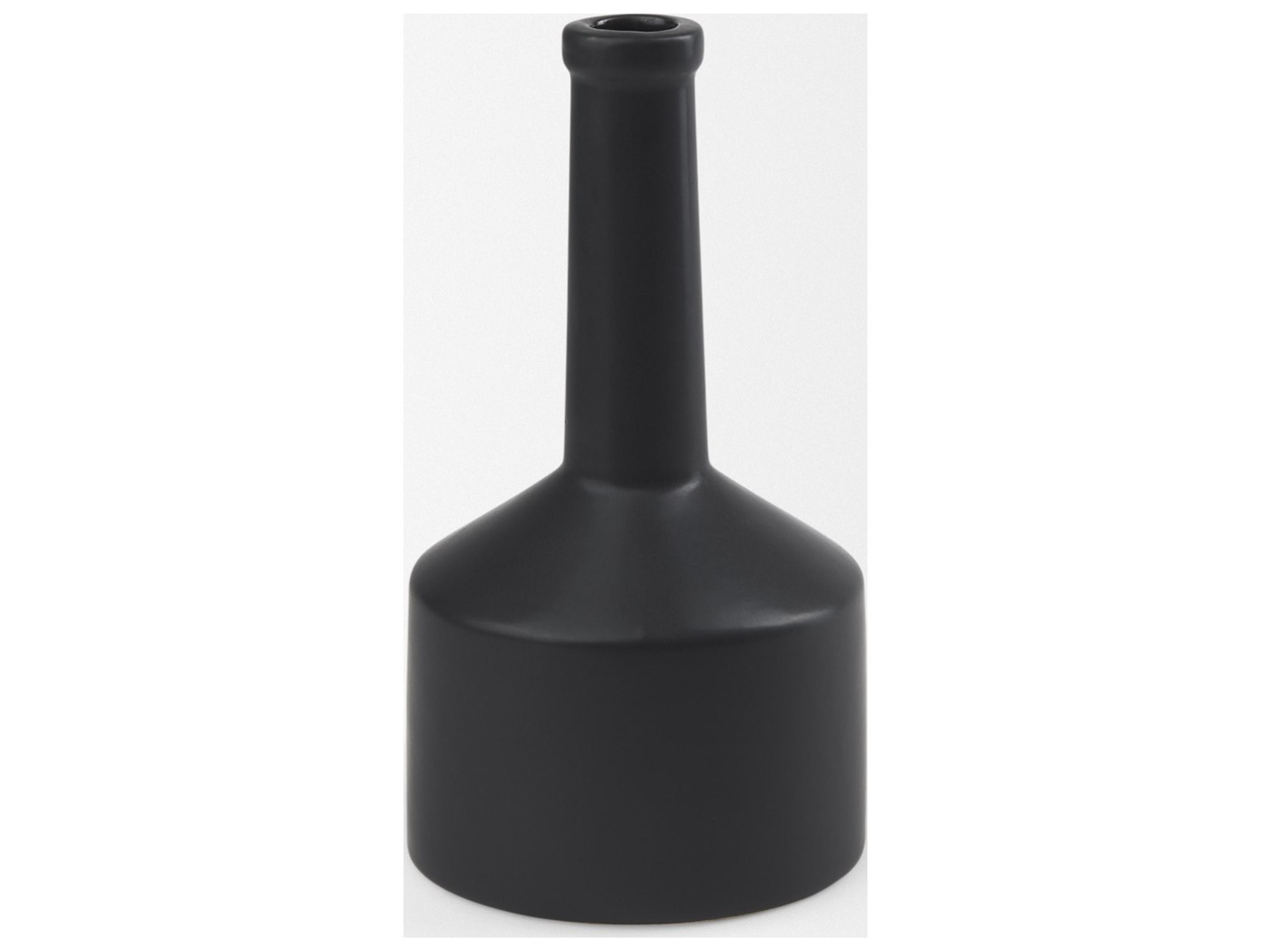 Mercana Burton 10.8H Small Matte Black Ceramic Jug Vase