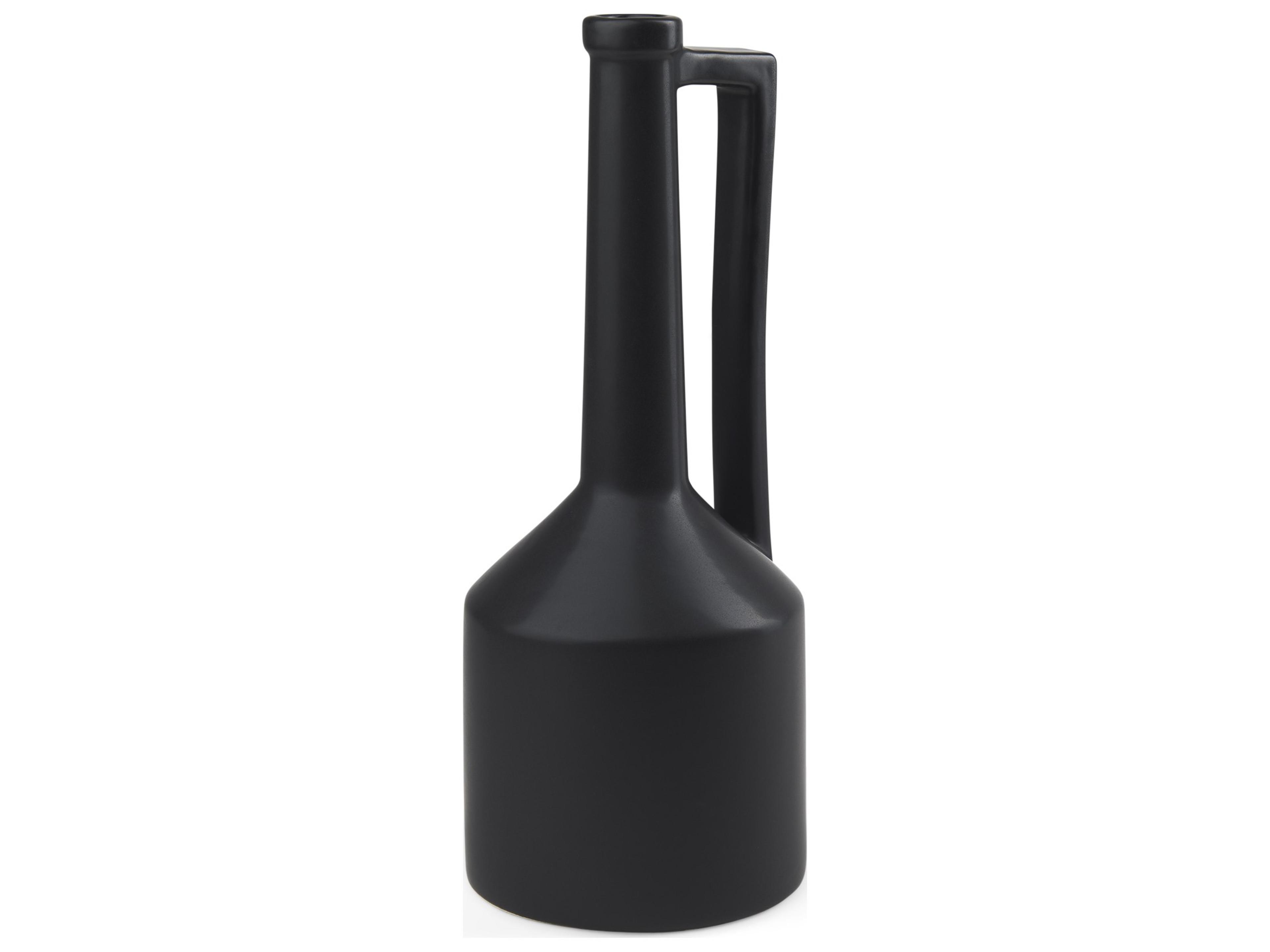 Burton 17.1H Large Matte Black Ceramic Jug Vase