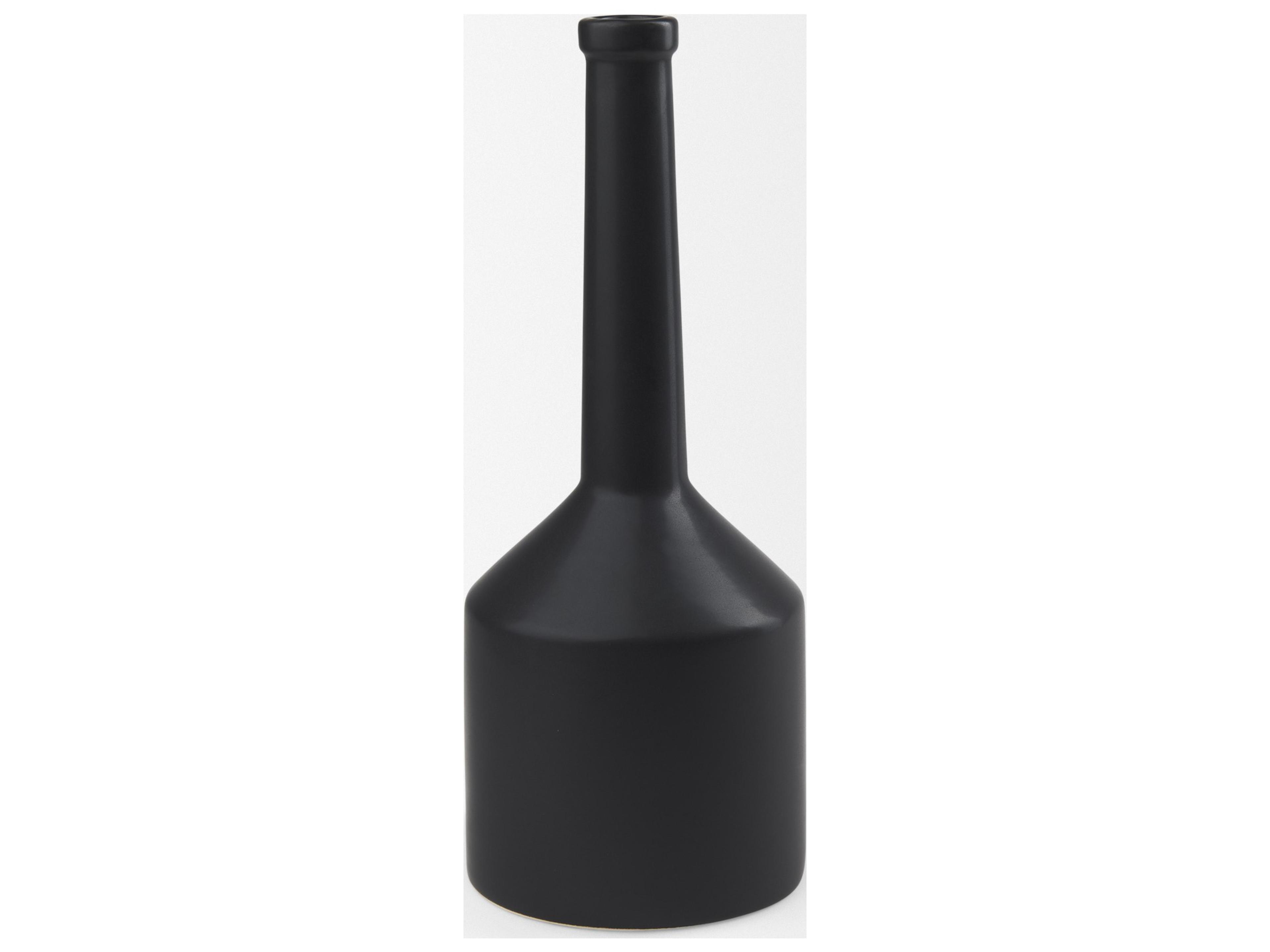 Mercana Burton 17.1H Large Matte Black Ceramic Jug Vase