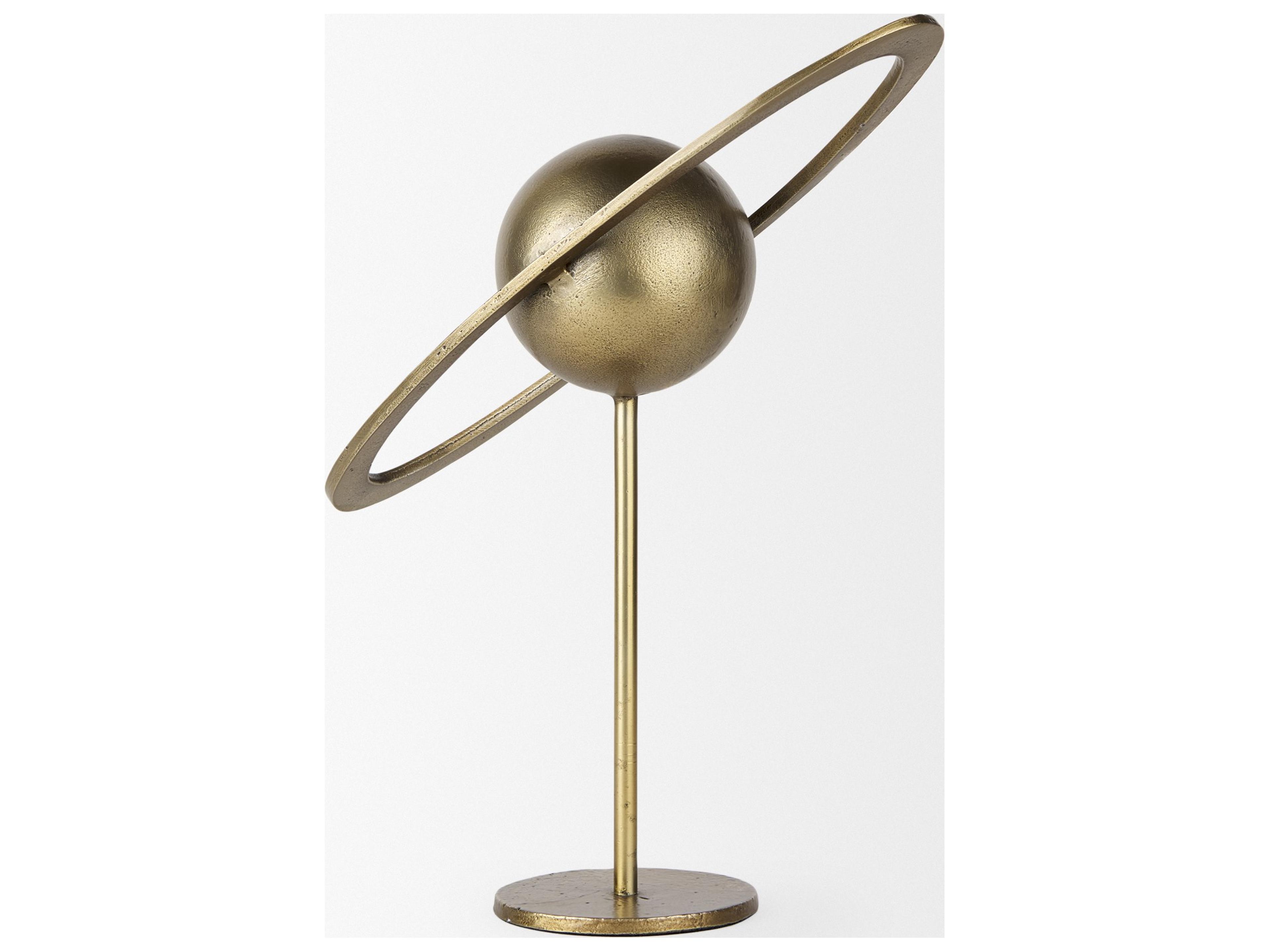 Mercana Atlas 15.0L x 7.0W x 16.0H Gold Metal Solar System Ornament