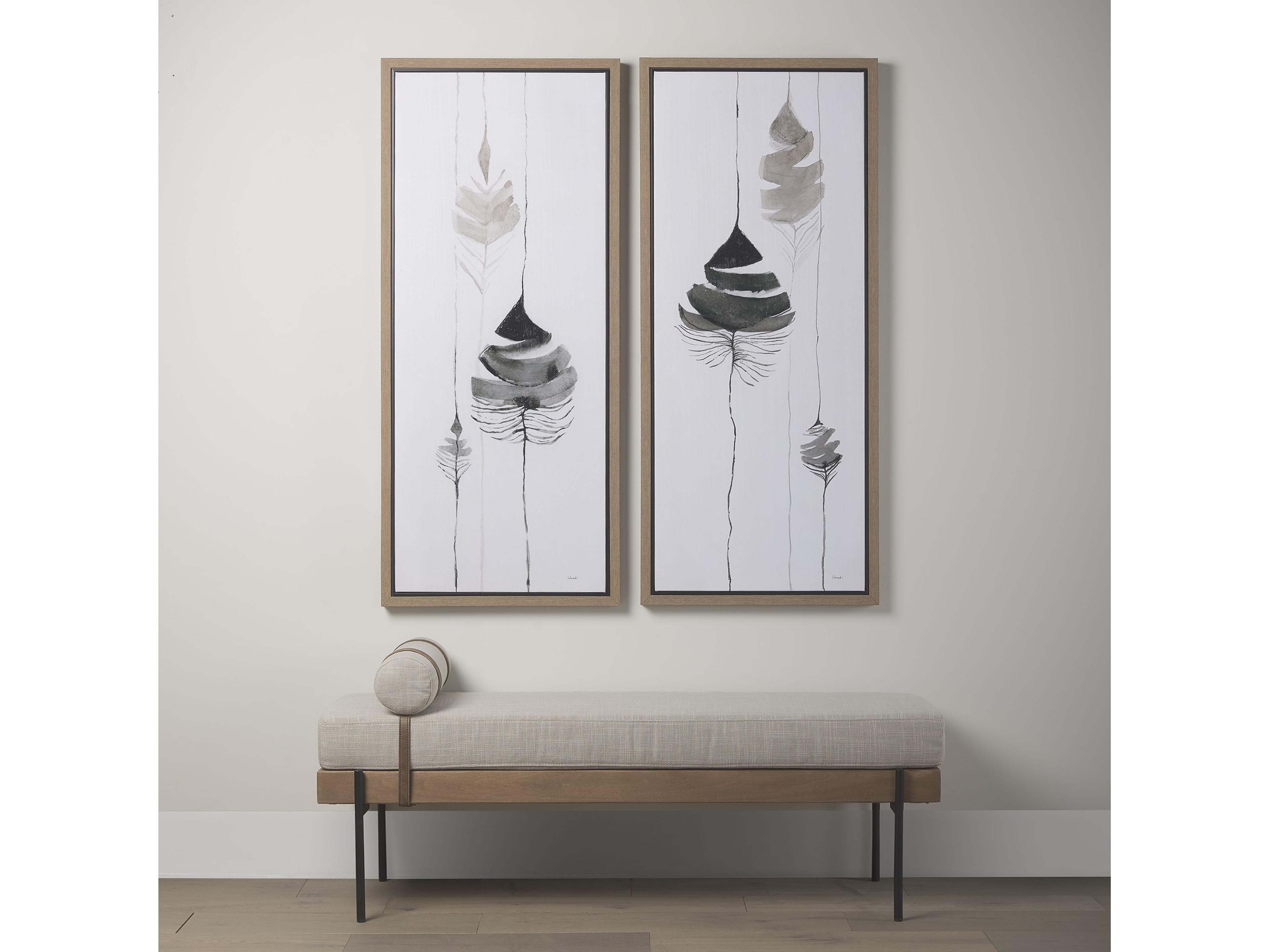 Mercana Colburne Cream Fabric w/Brown Wood Bench