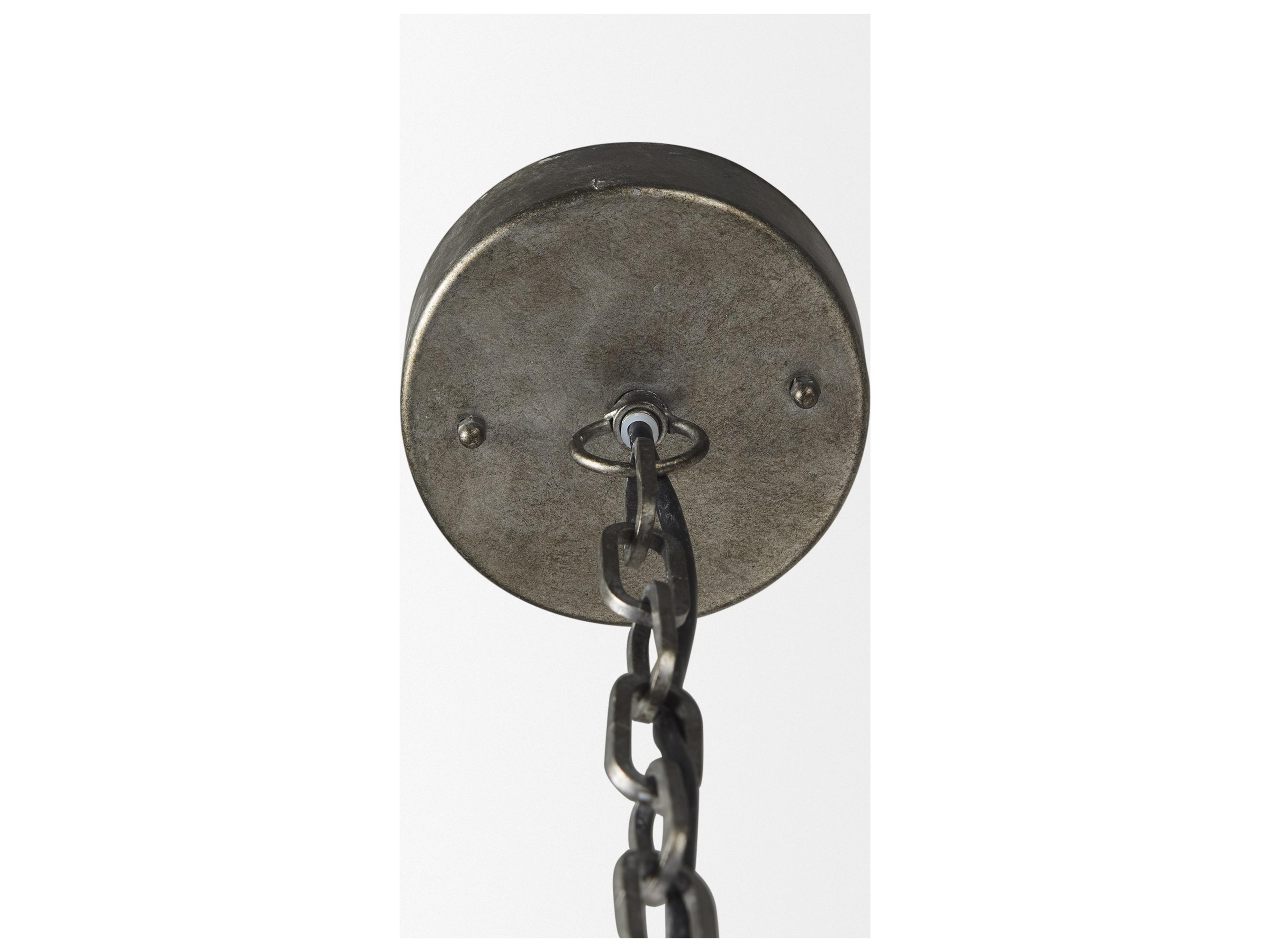 Mercana Selma White Wood Bead and Metal Chandelier