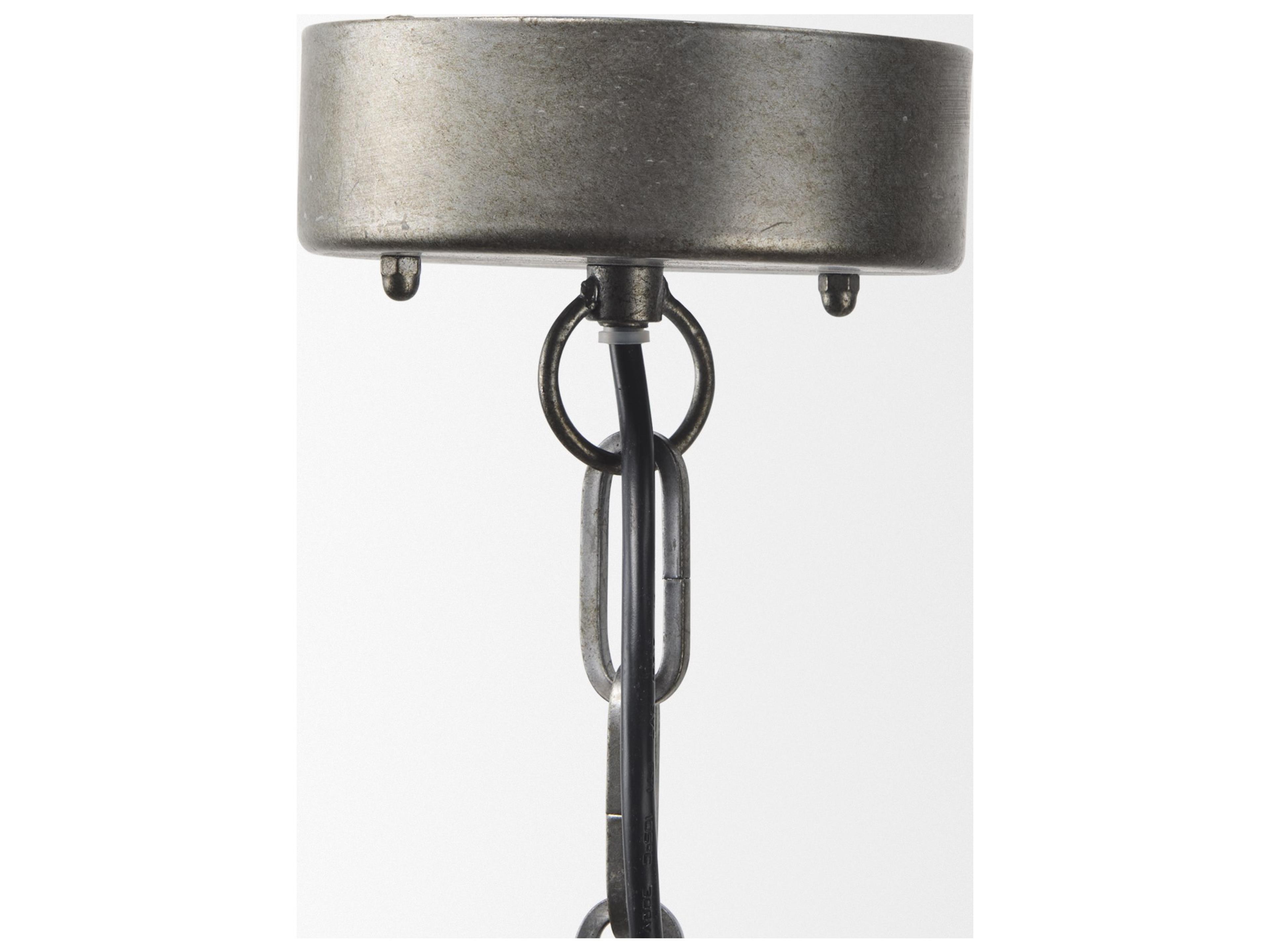 Mercana Selma White Wood Bead and Metal Chandelier