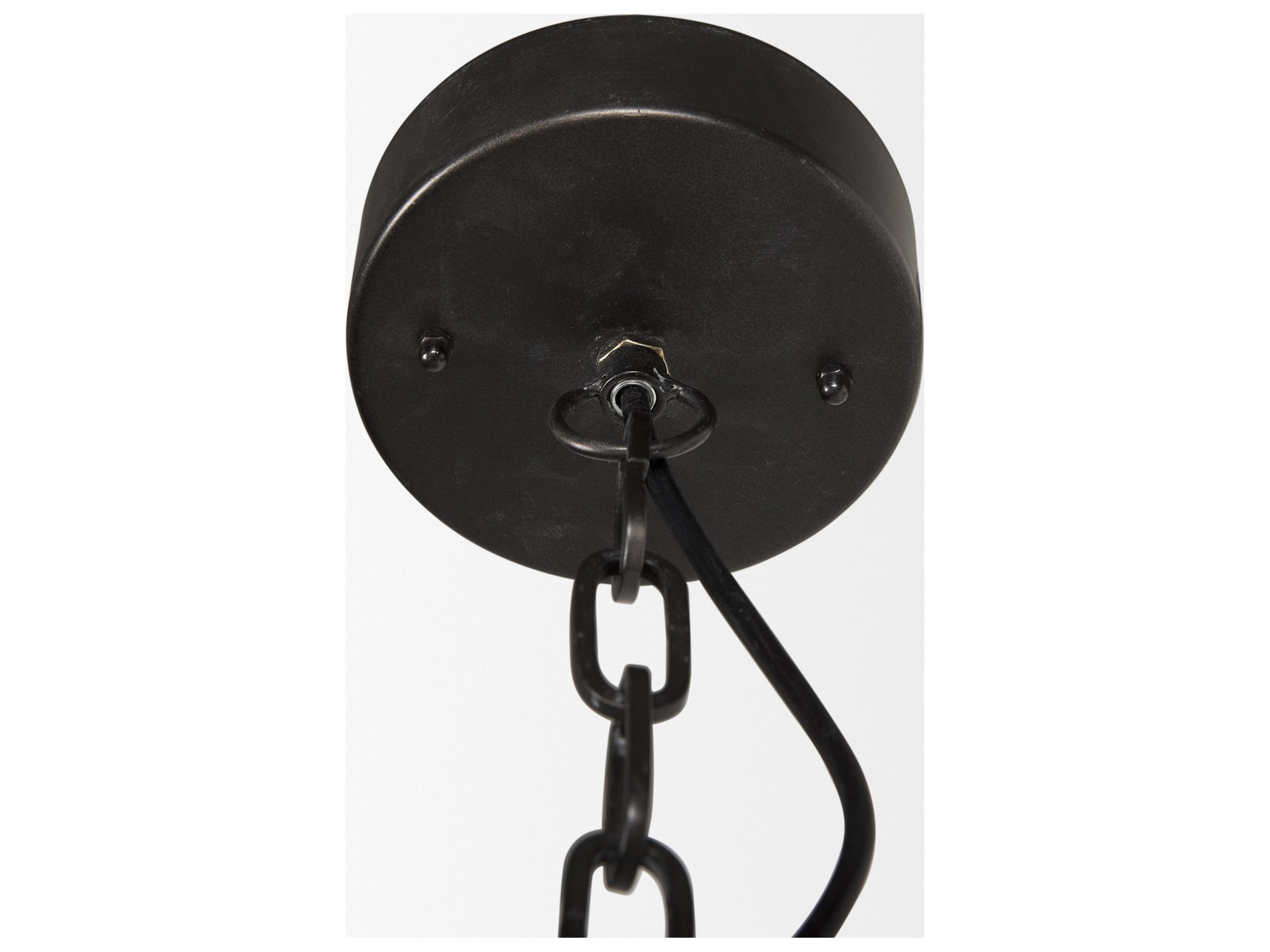 Mercana Selma Black Wood Bead and Metal Chandelier