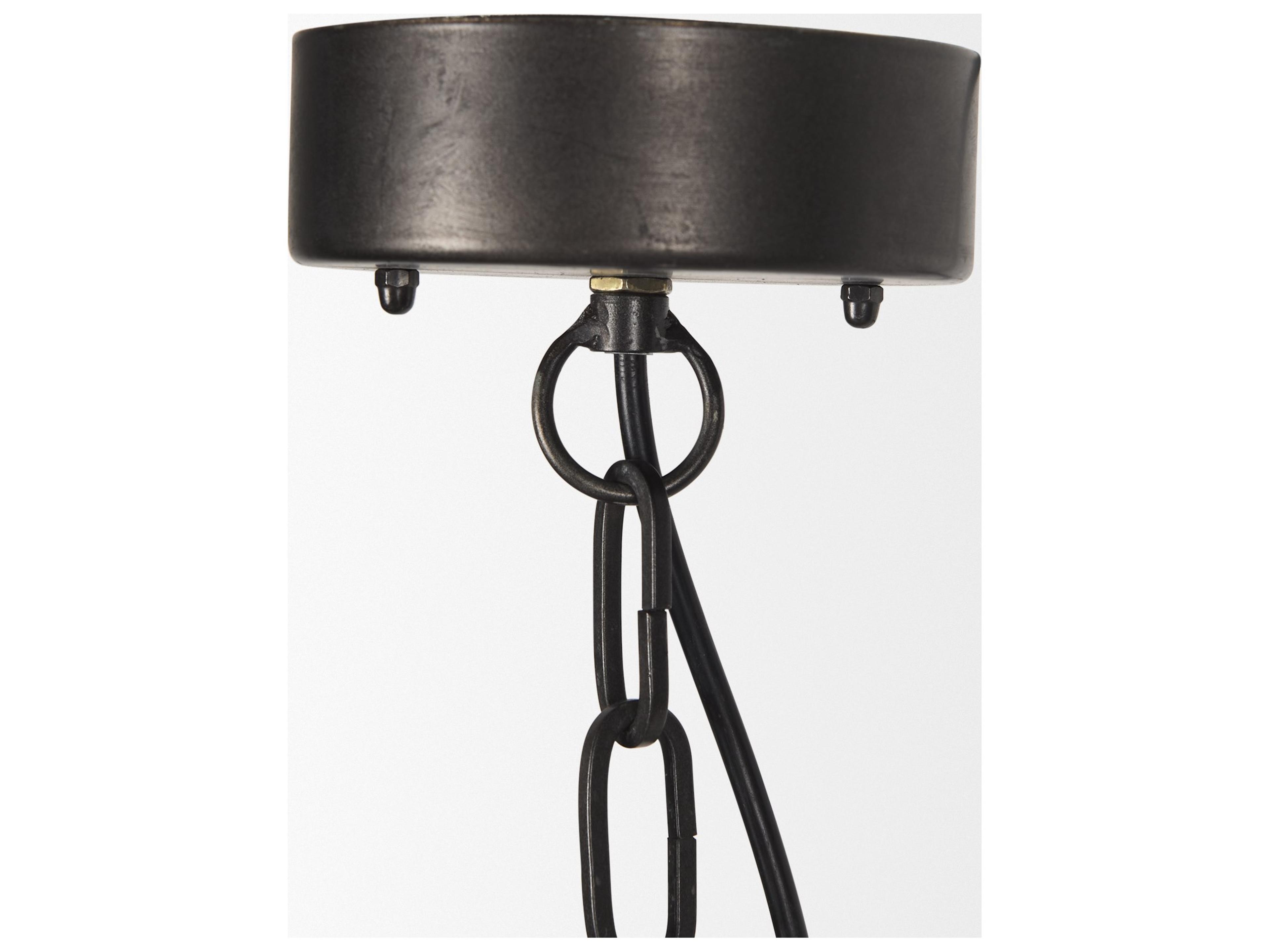 Mercana Selma Black Wood Bead and Metal Chandelier