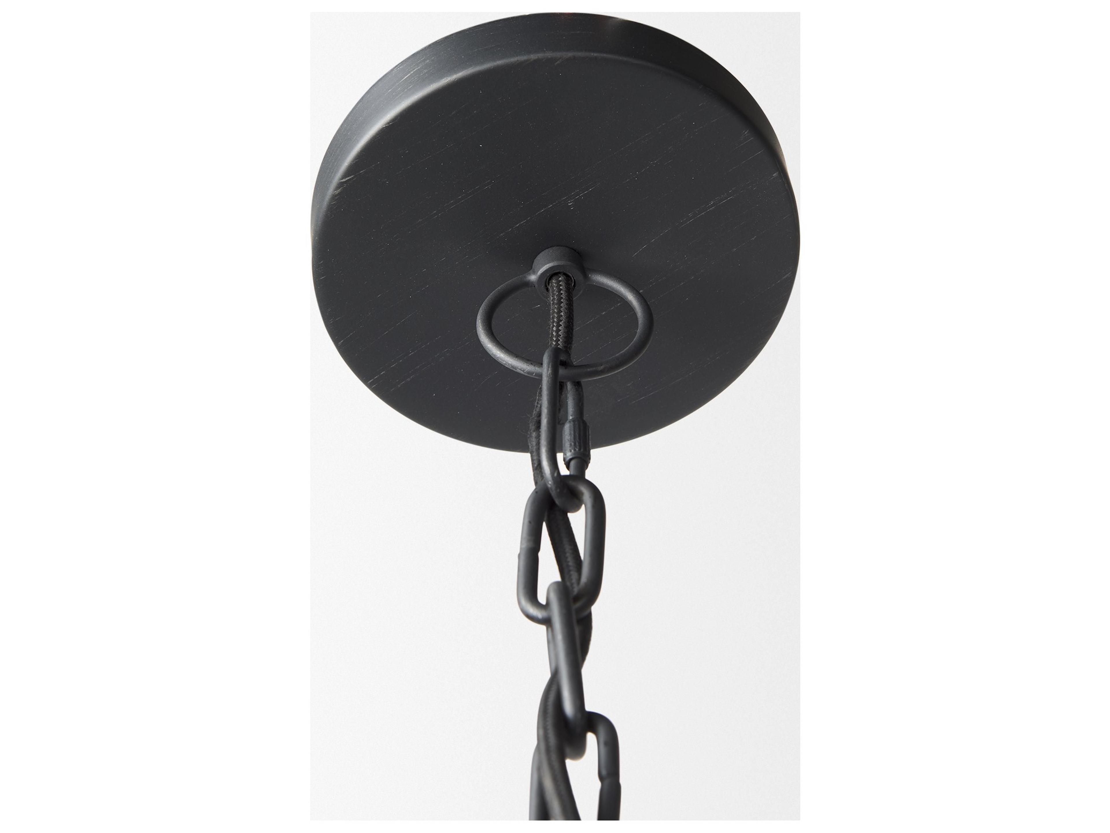 Mercana Karina 36" Round Matte Black Hammered Metal Dome Pendant Light
