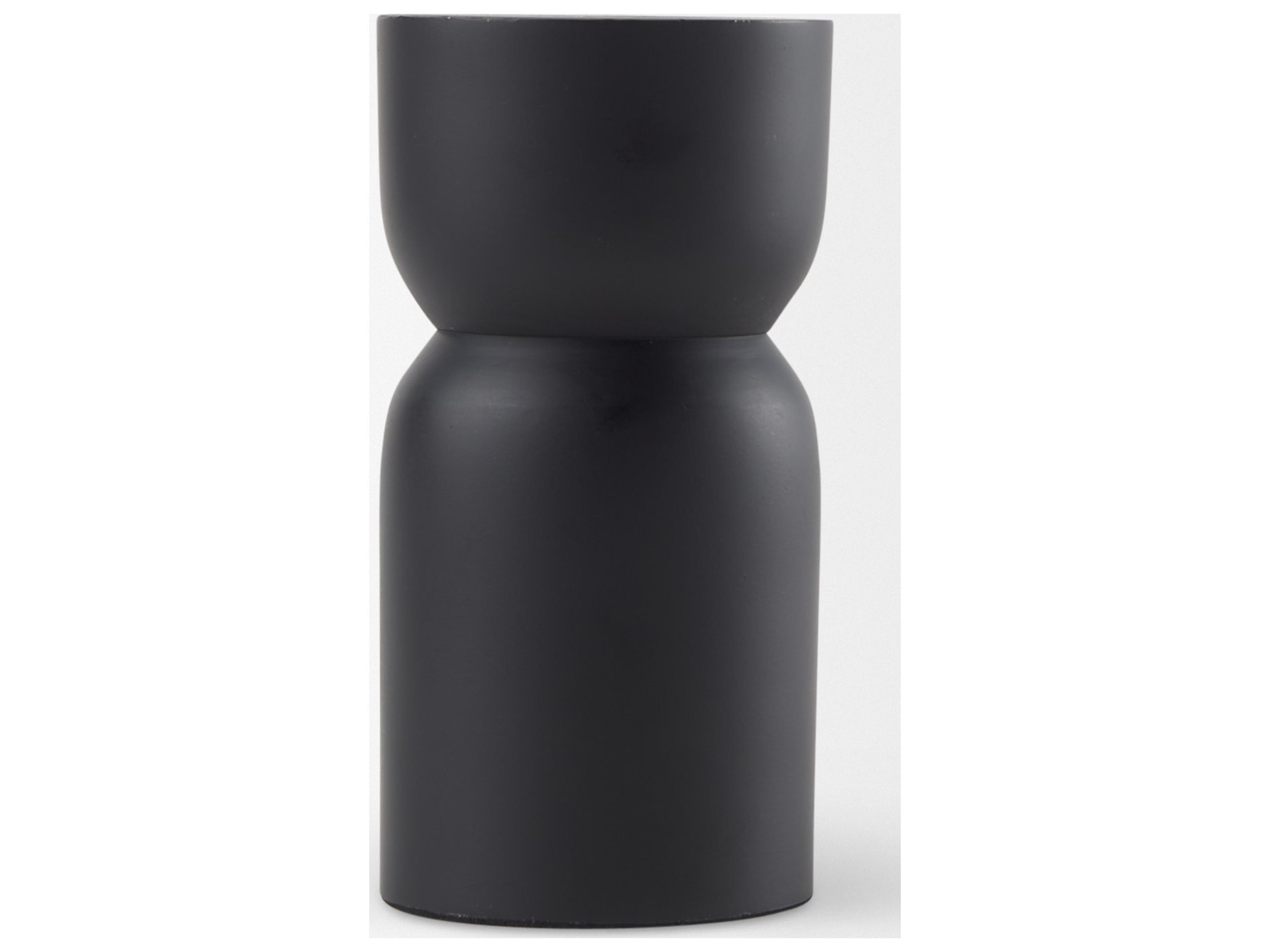 Mercana Malta Small Black Metal Candle Holder