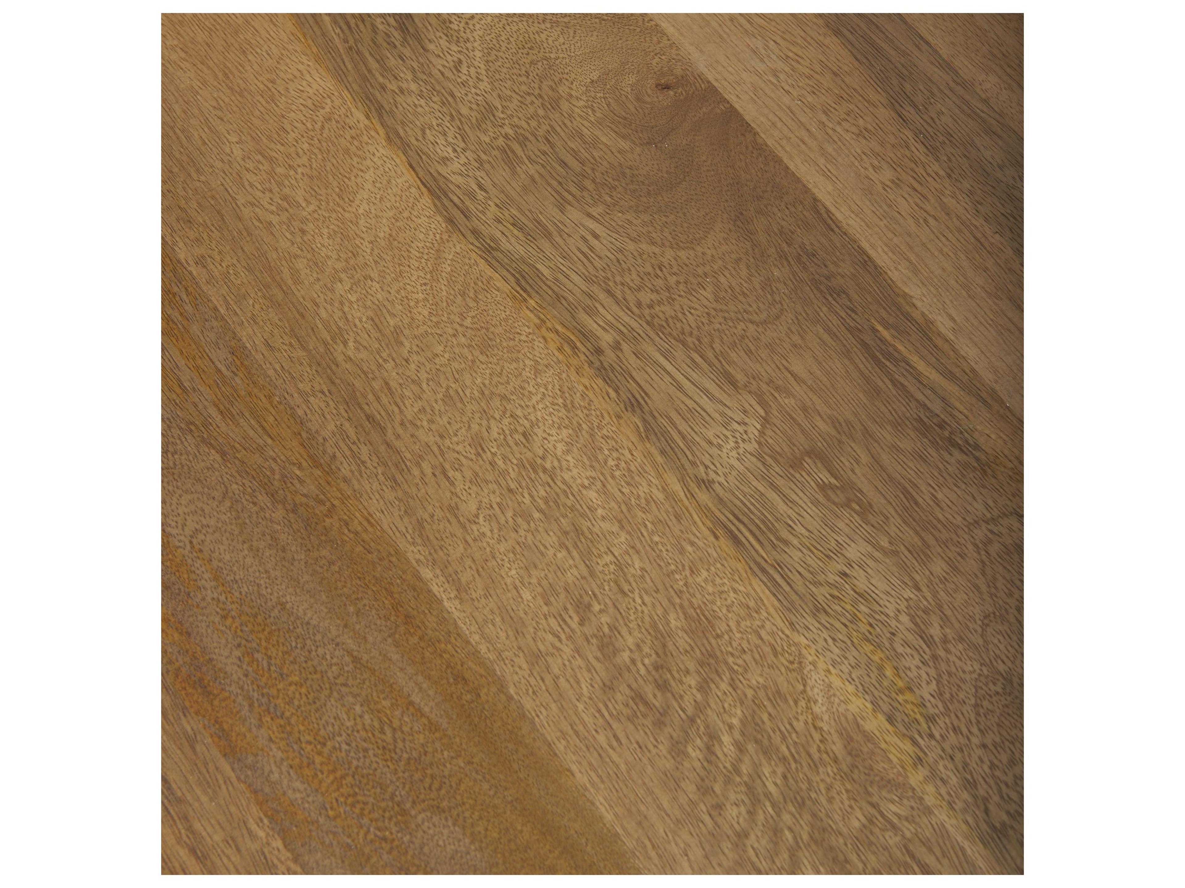 Mercana Marquisa 34.25L x 34.25W x 16.5H Small Brown Wood w/ Black Metal Coffee Table