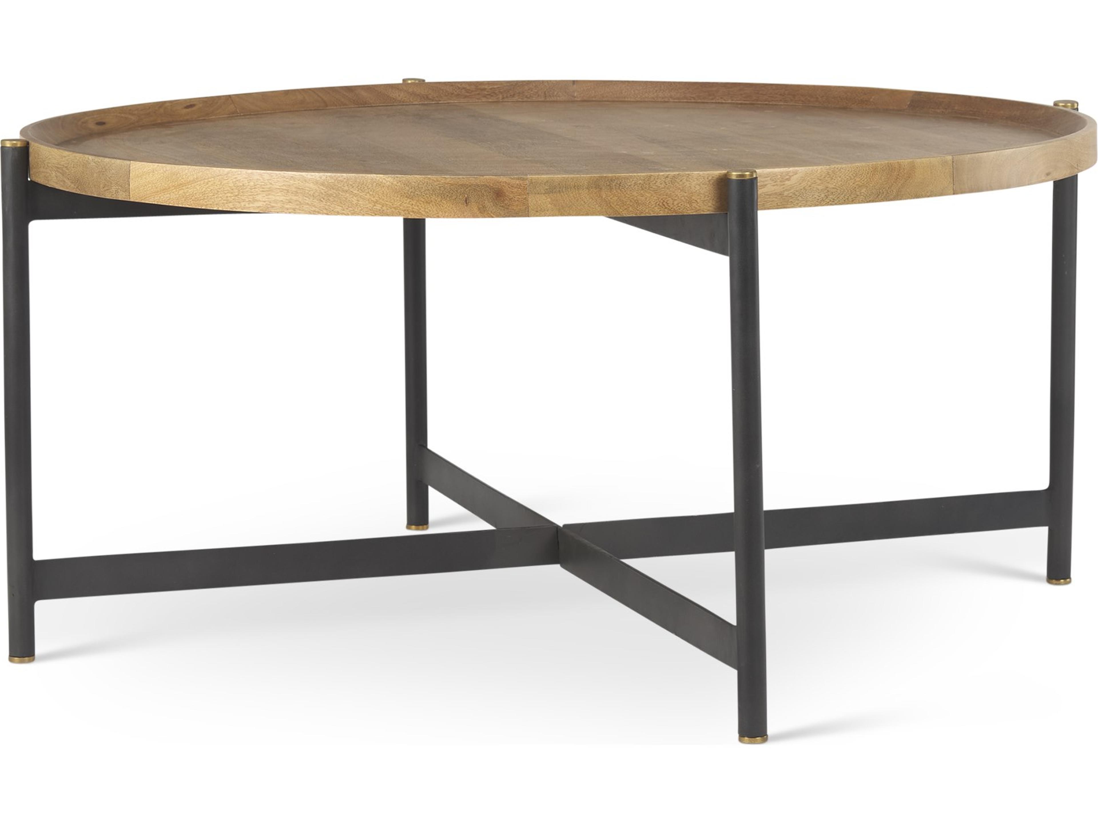 Marquisa Medium Brown Wood W/Black Metal Large Coffee Table