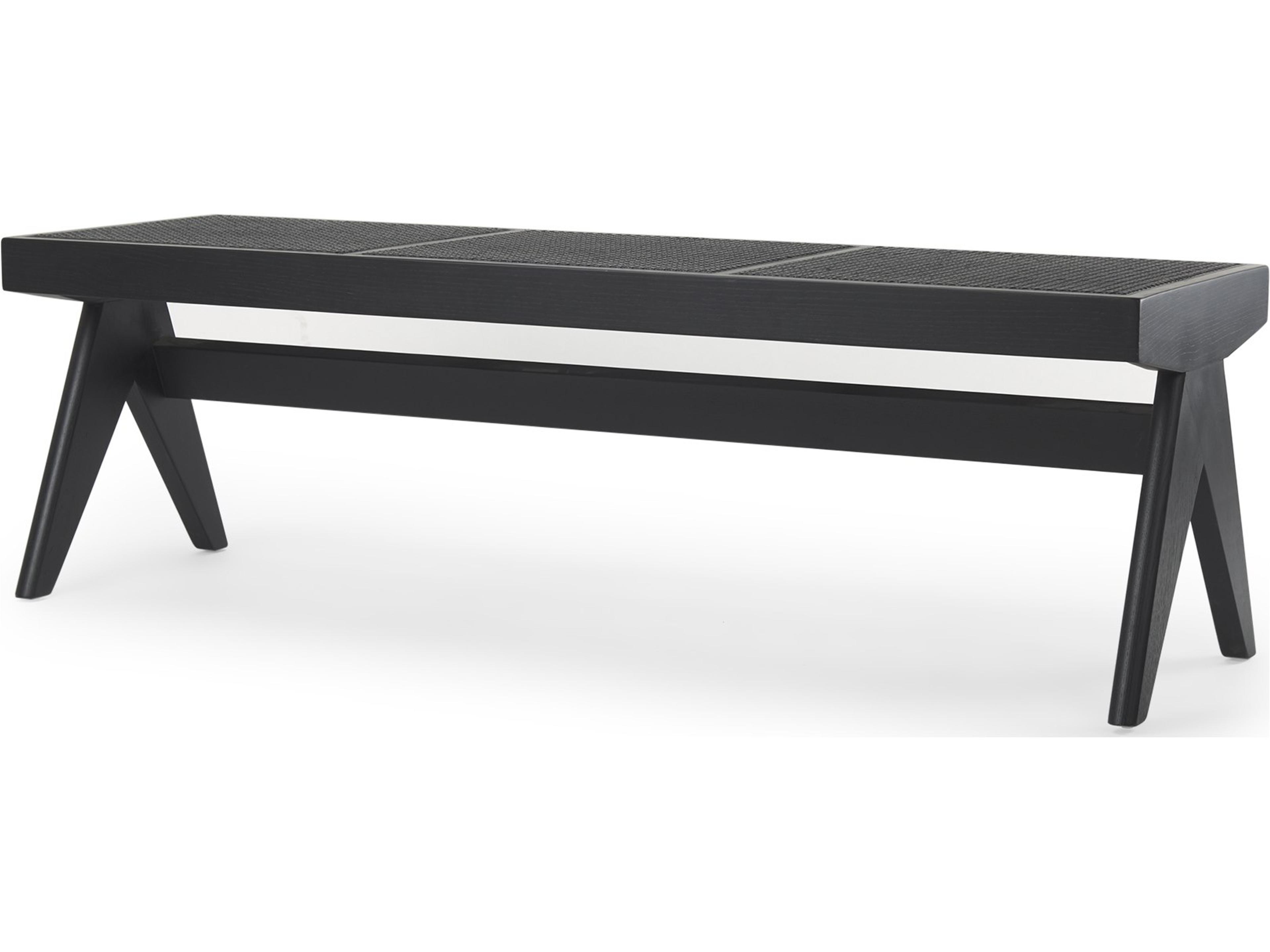 Arvin 59.1L x 17.7W x 18.1H Black Wooden Bench