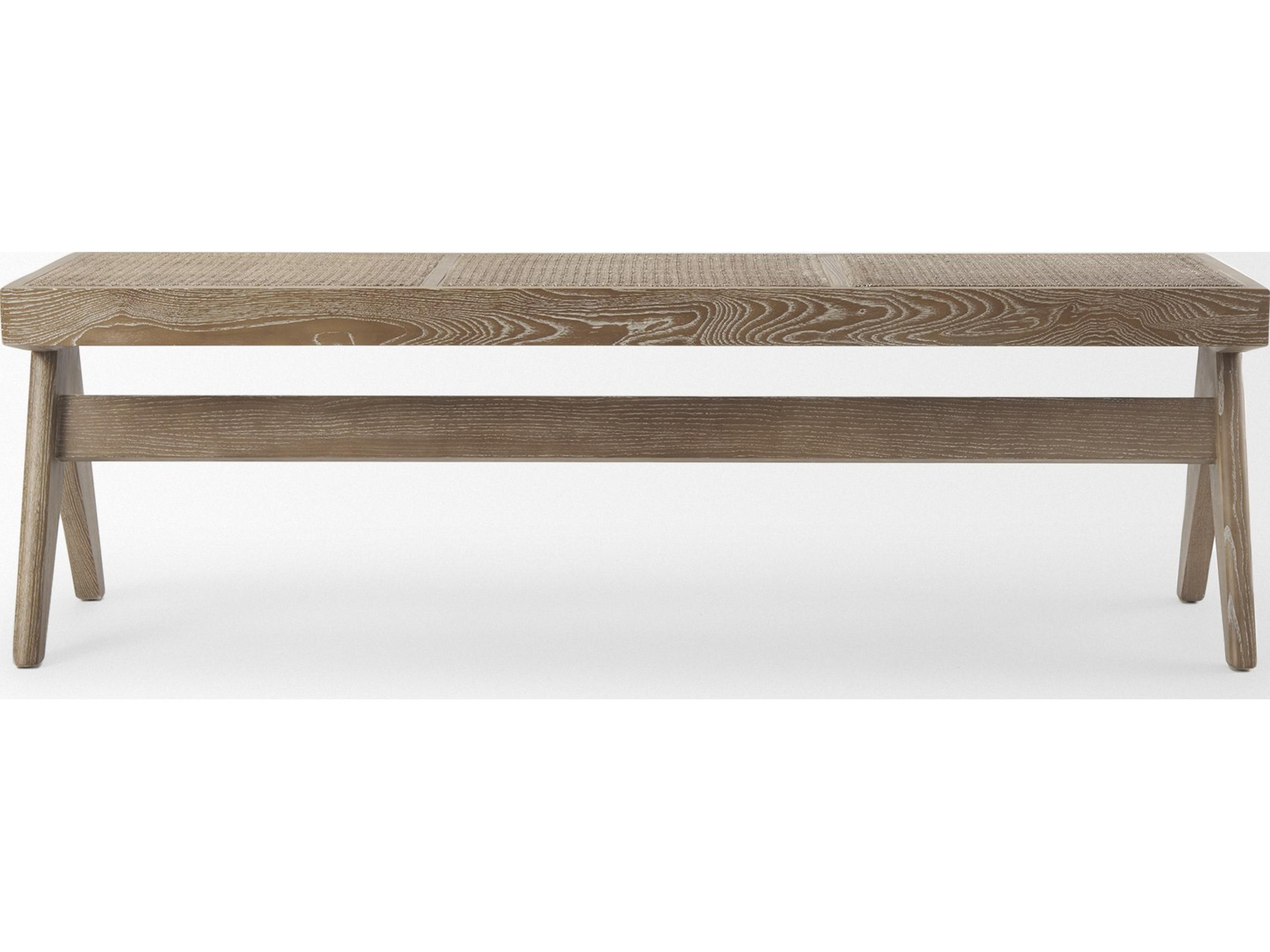 Mercana Arvin 59.1L x 17.7W x 18.1H Brown Wooden Bench