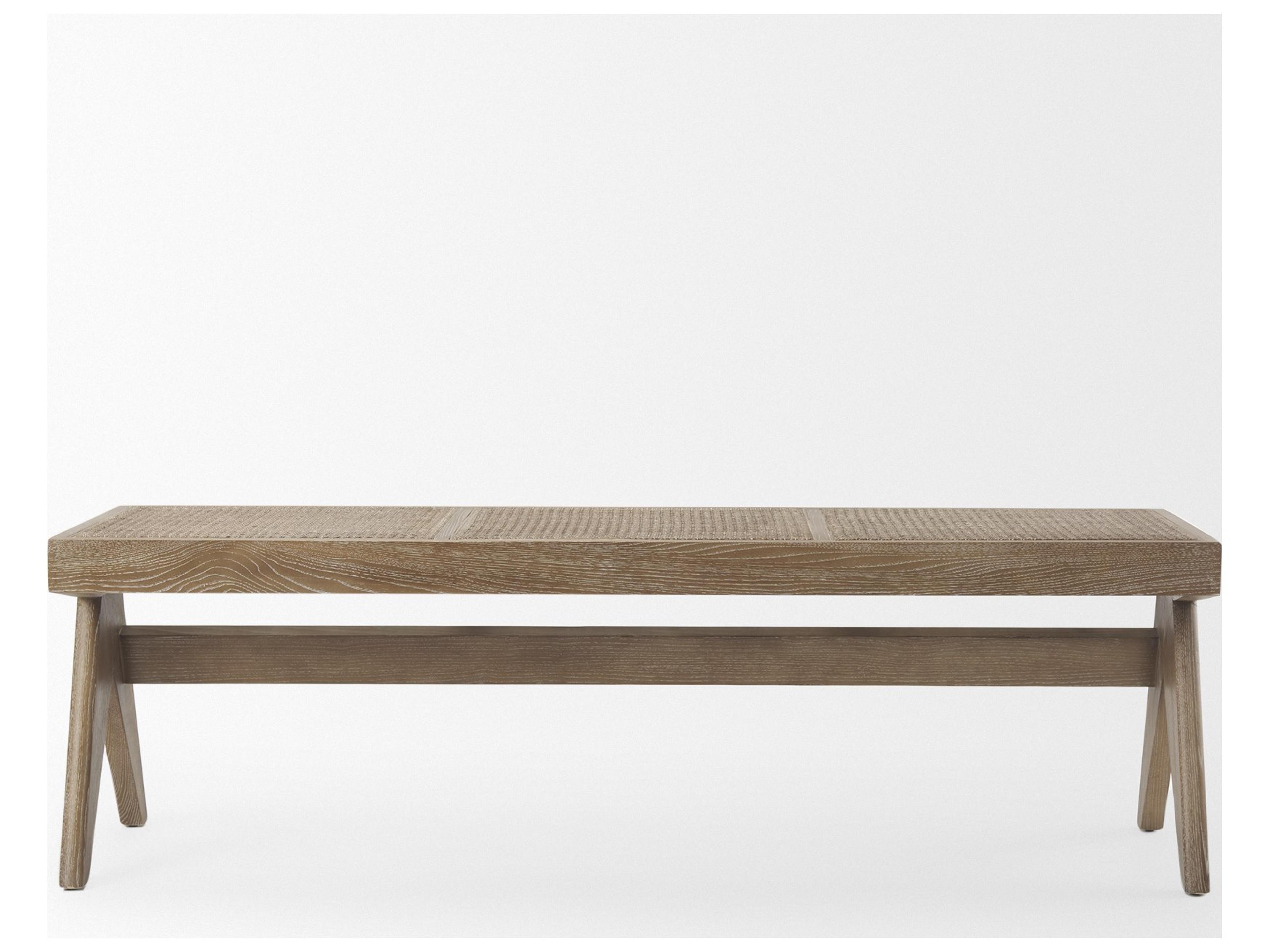 Mercana Arvin 59.1L x 17.7W x 18.1H Brown Wooden Bench