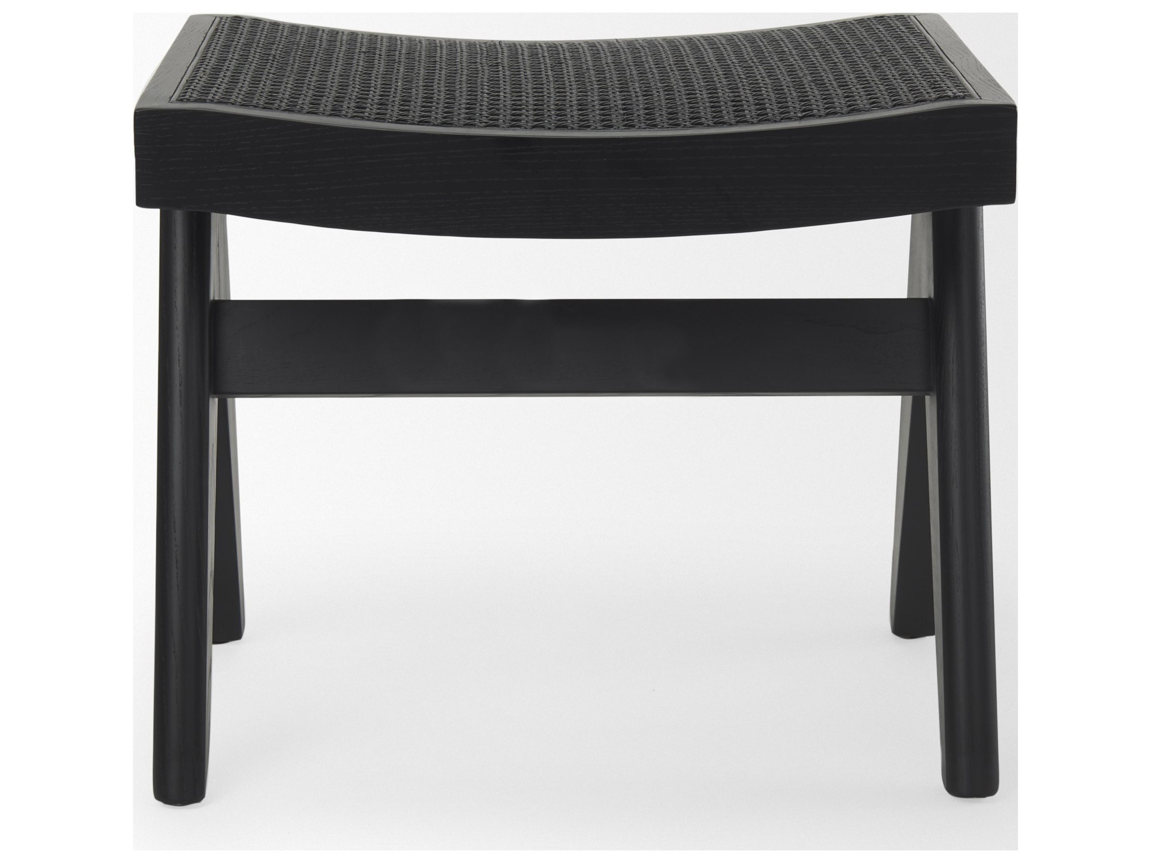 Mercana Arvin 21.7L x 17.7W x 18.1H Black Wooden Stool