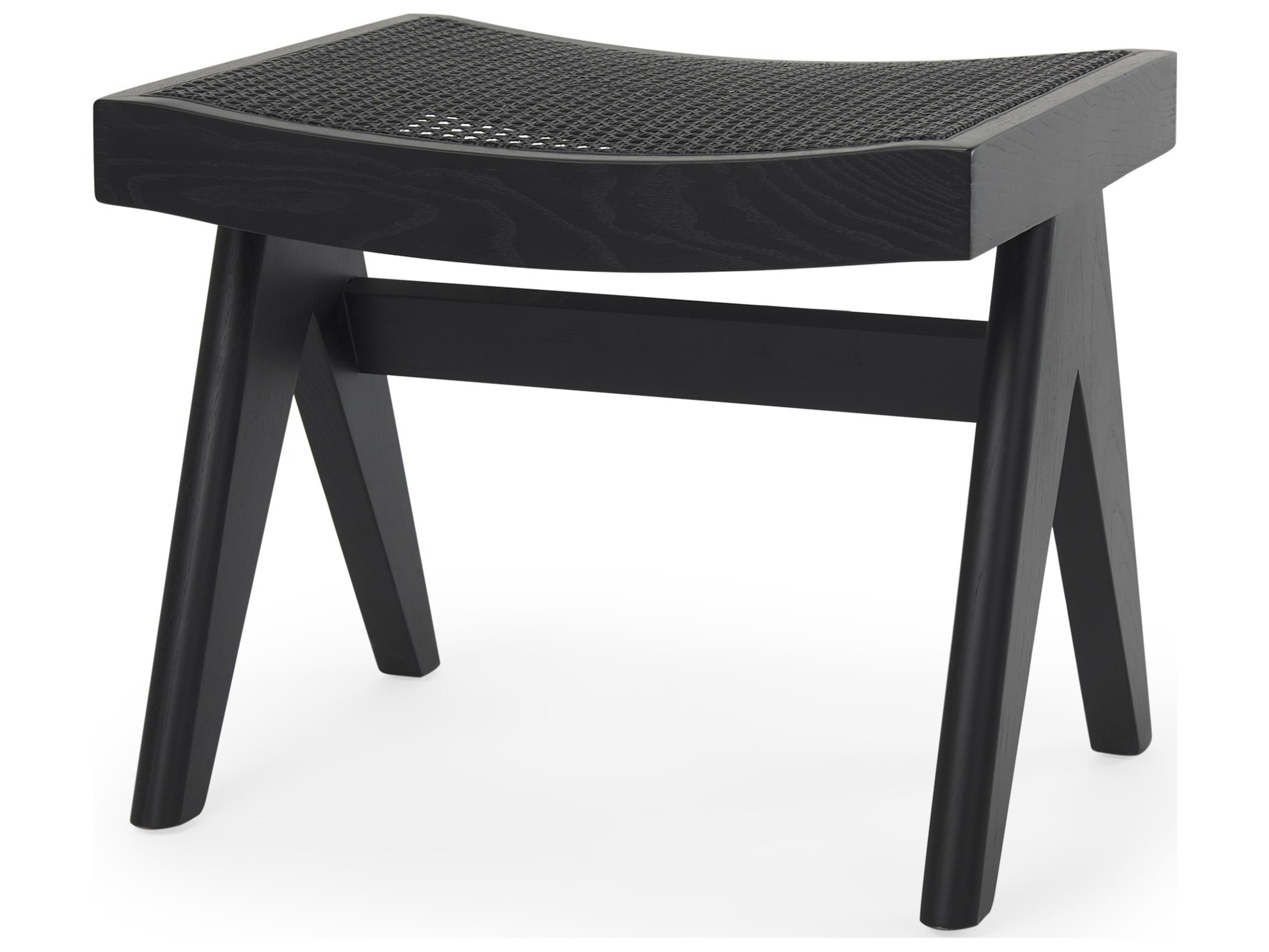 Arvin 21.7L x 17.7W x 18.1H Black Wooden Stool