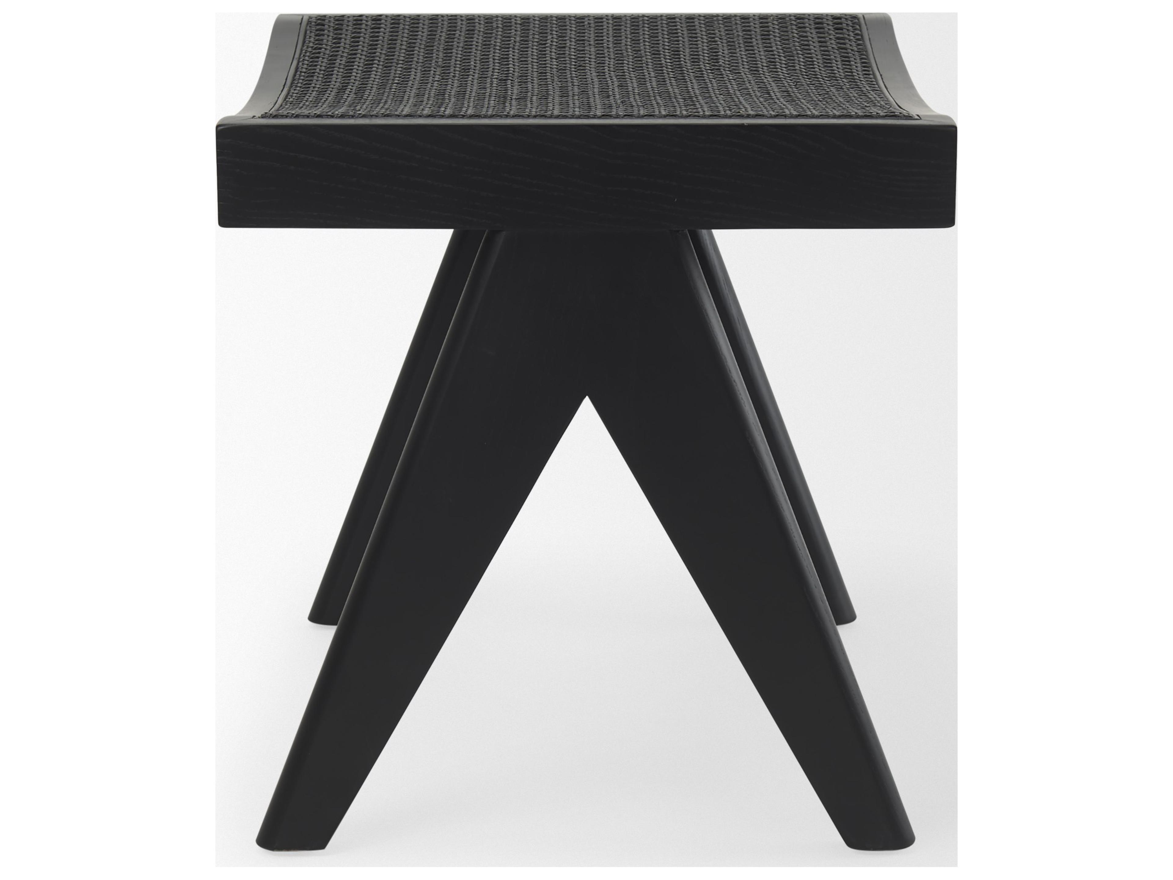 Mercana Arvin 21.7L x 17.7W x 18.1H Black Wooden Stool