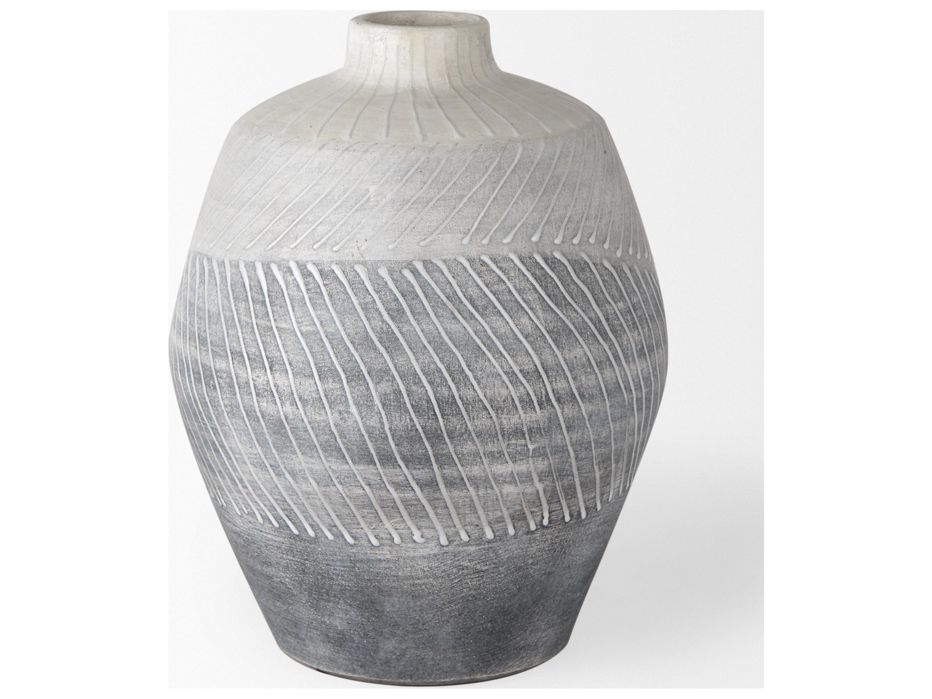 Mercana Blume 10H Off-White w/ Gray Textured Vase