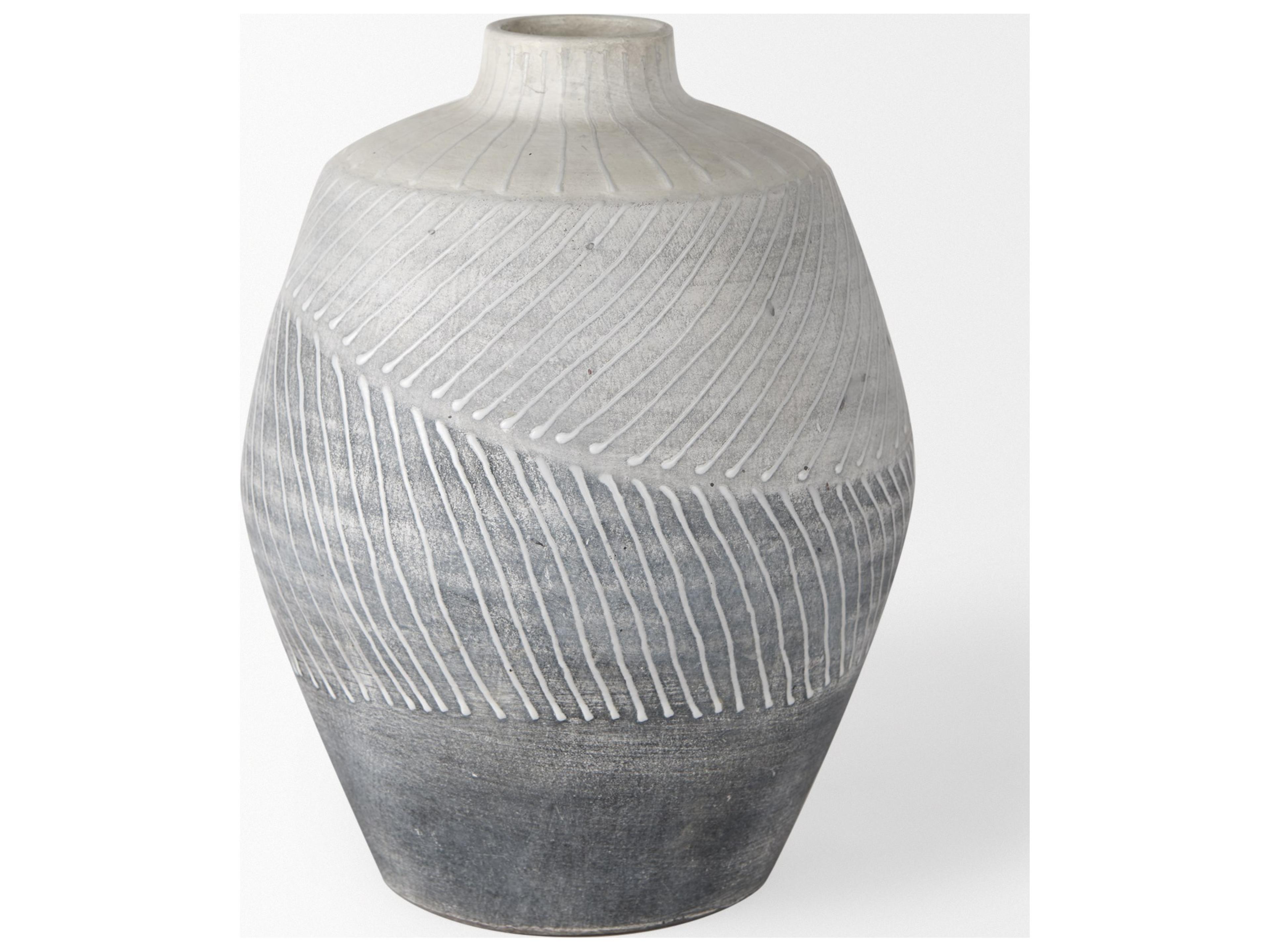 Mercana Blume 10H Off-White w/ Gray Textured Vase