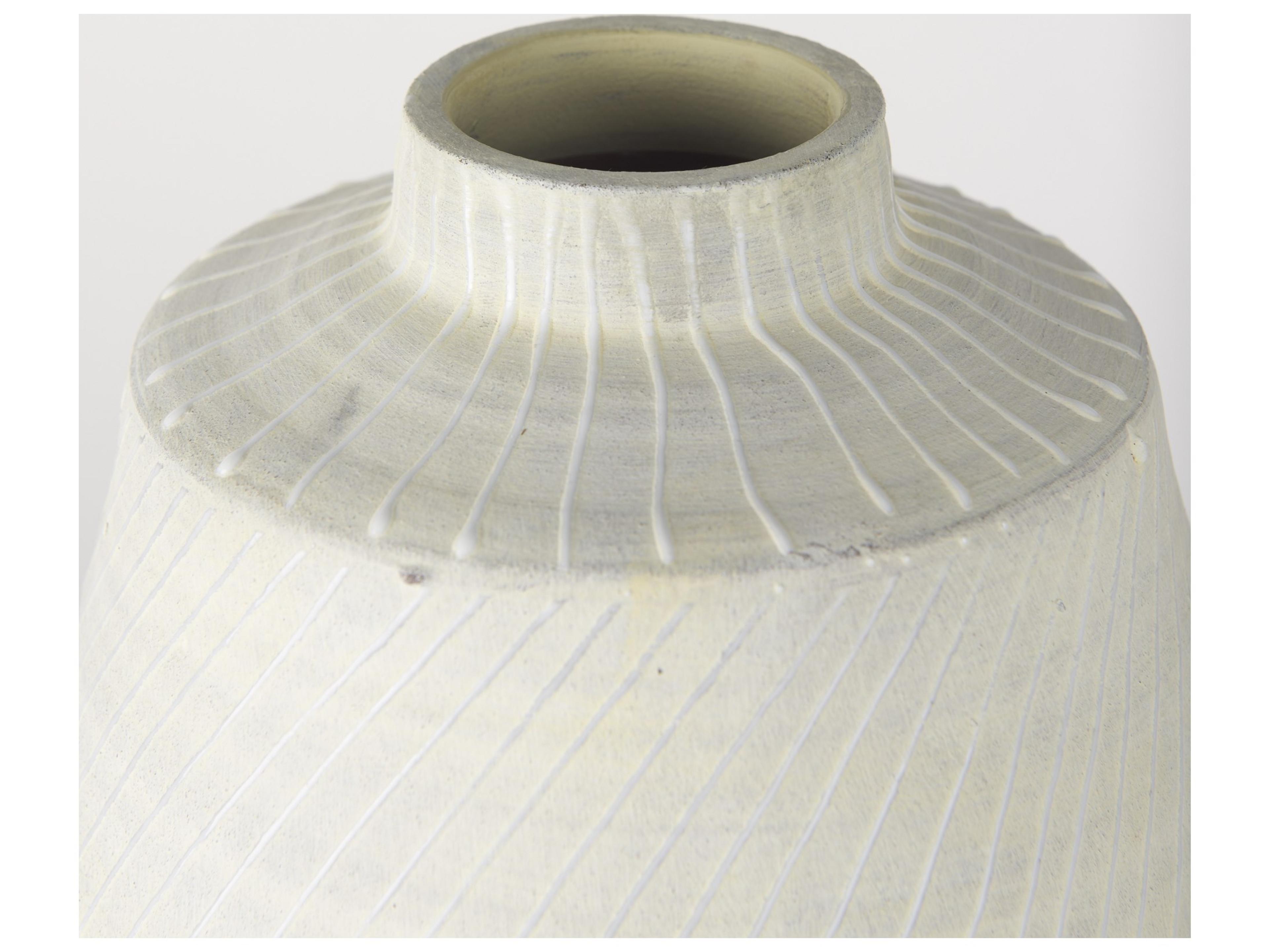 Mercana Blume 16.5H Off-White w/ Gray Textured Vase