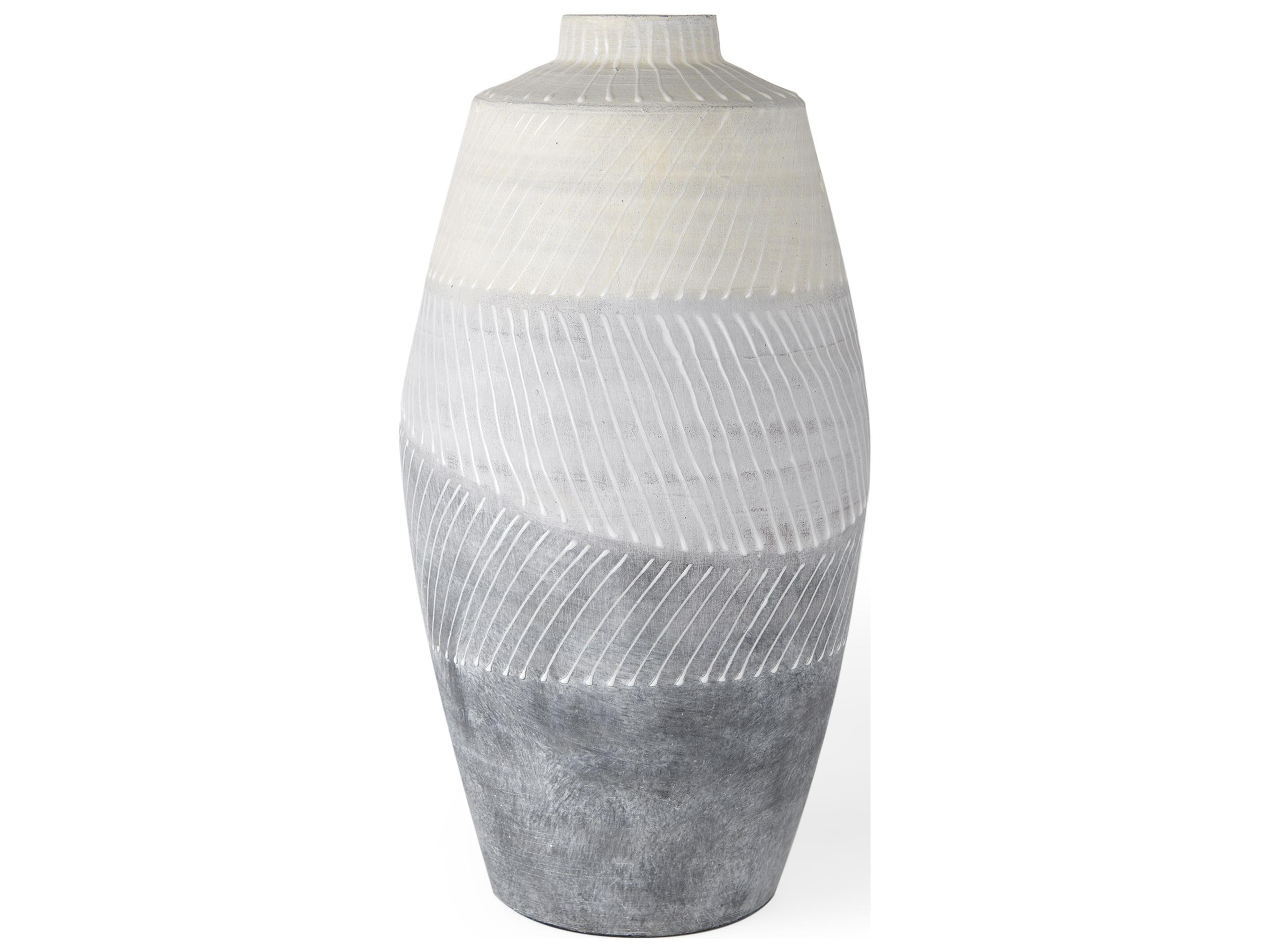 Blume 16.5H Off-White w/ Gray Textured Vase