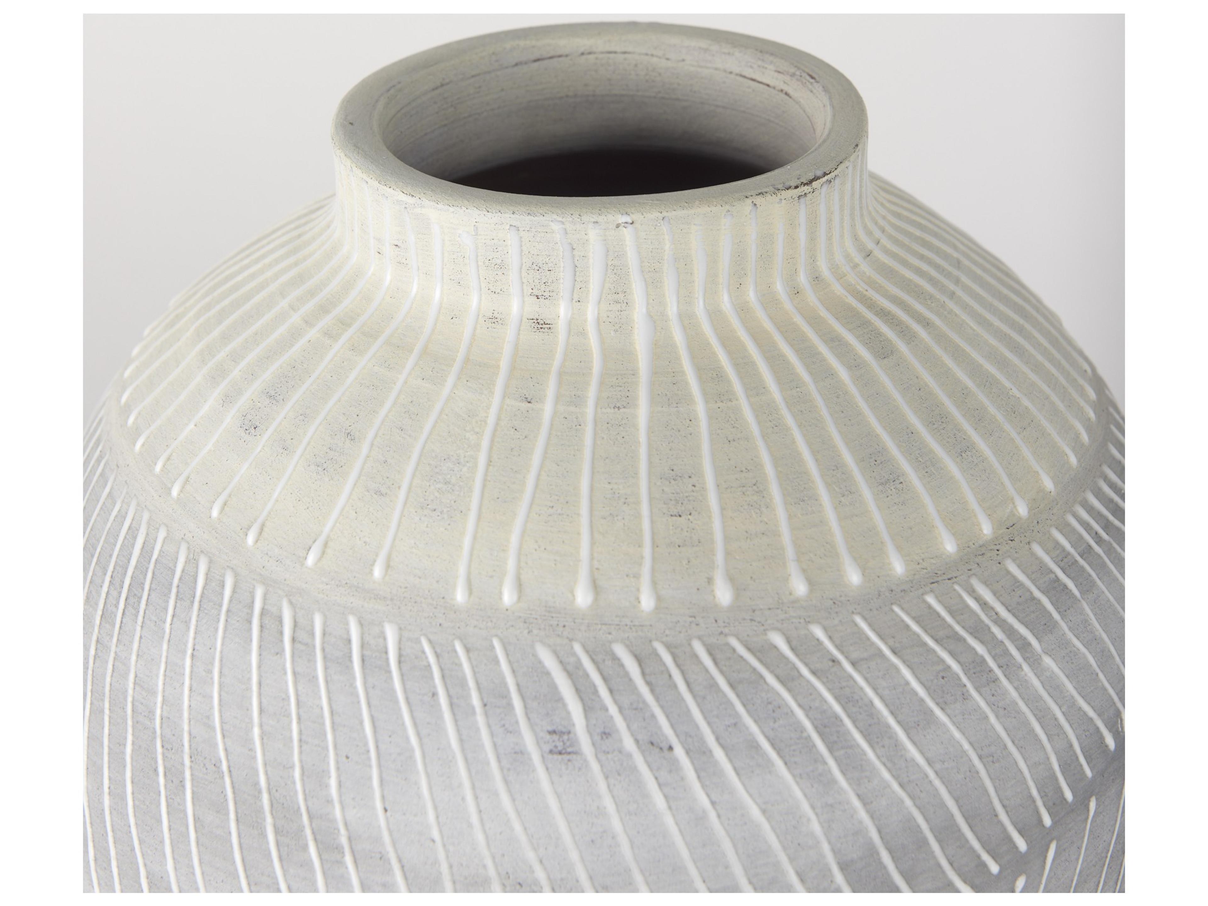 Mercana Blume 12.5H Off-White w/ Gray Textured Vase