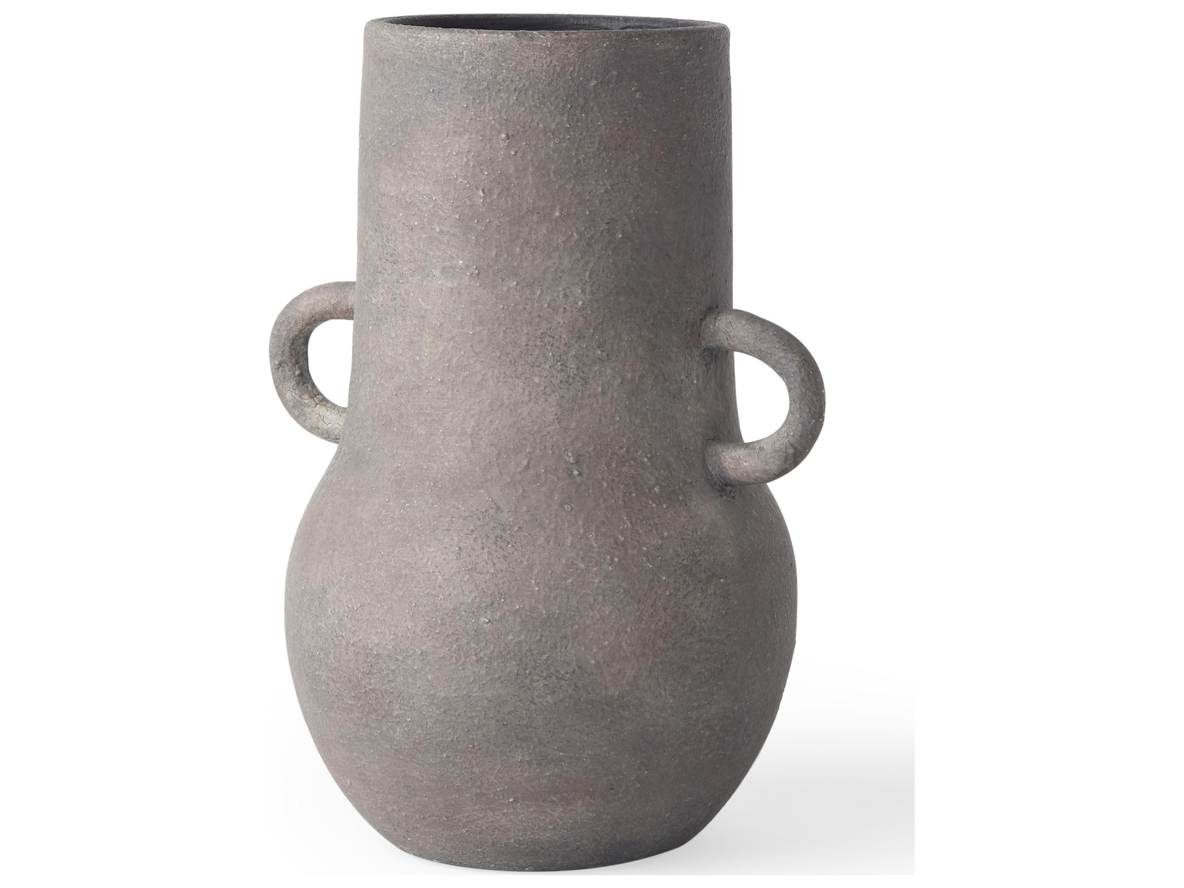 Armani 10.4H Brown-Gray Double Ear Ceramic Vase