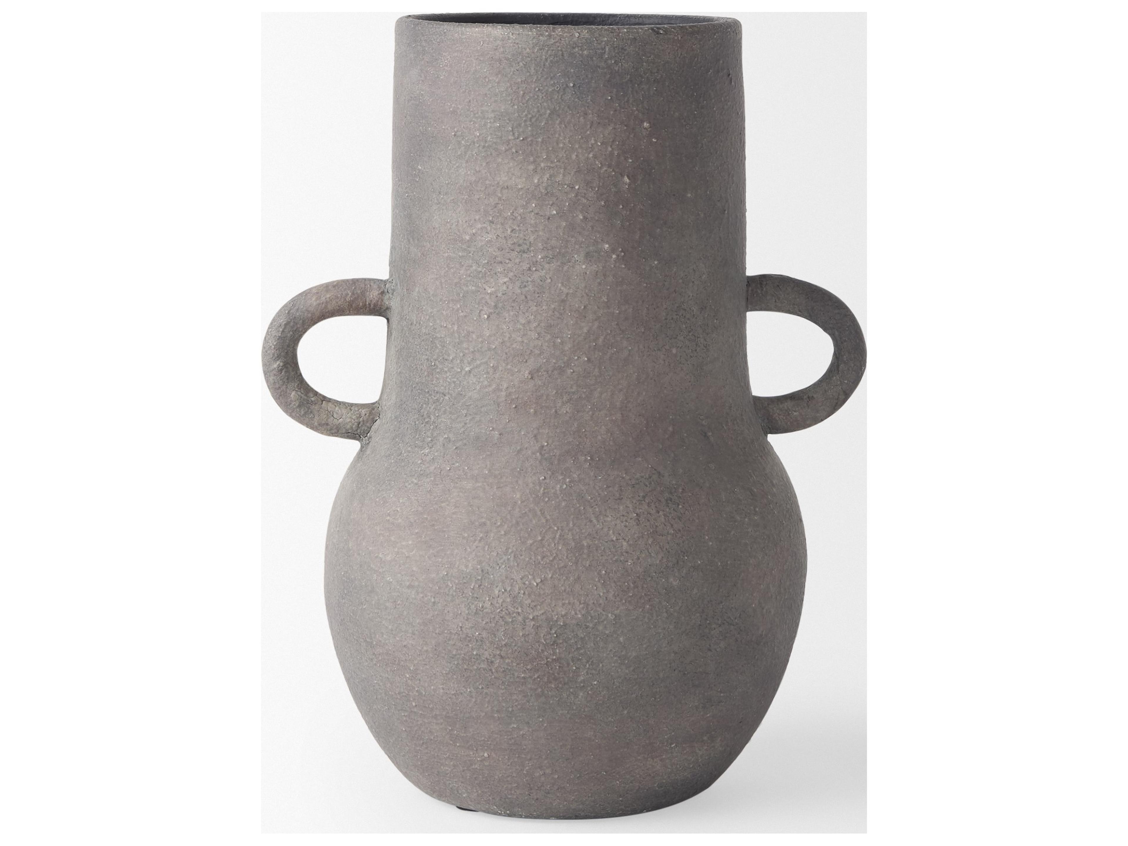 Mercana Armani 10.4H Brown-Gray Double Ear Ceramic Vase