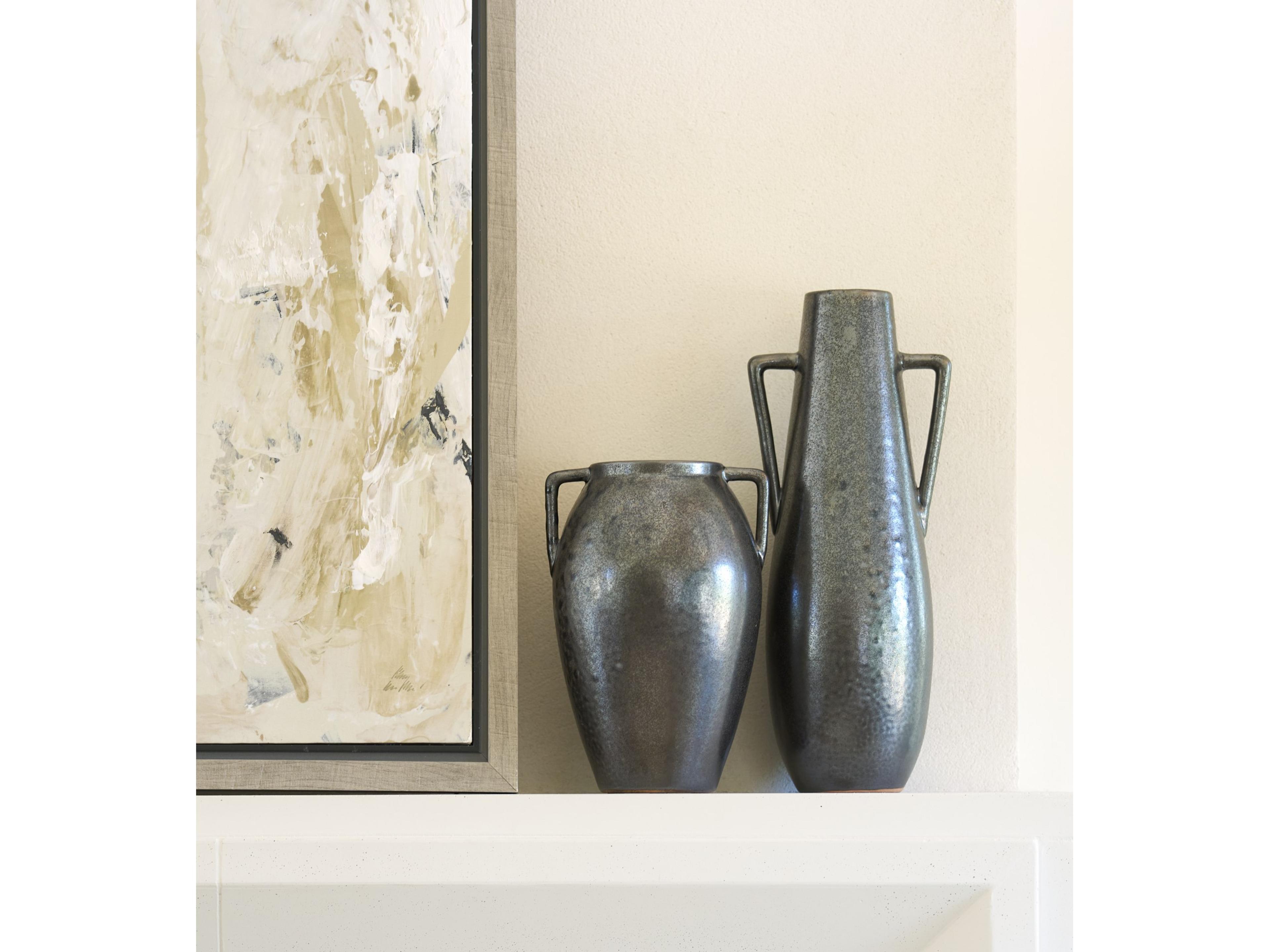 Mercana Kora Medium Dark Metallic Double Ear Vase