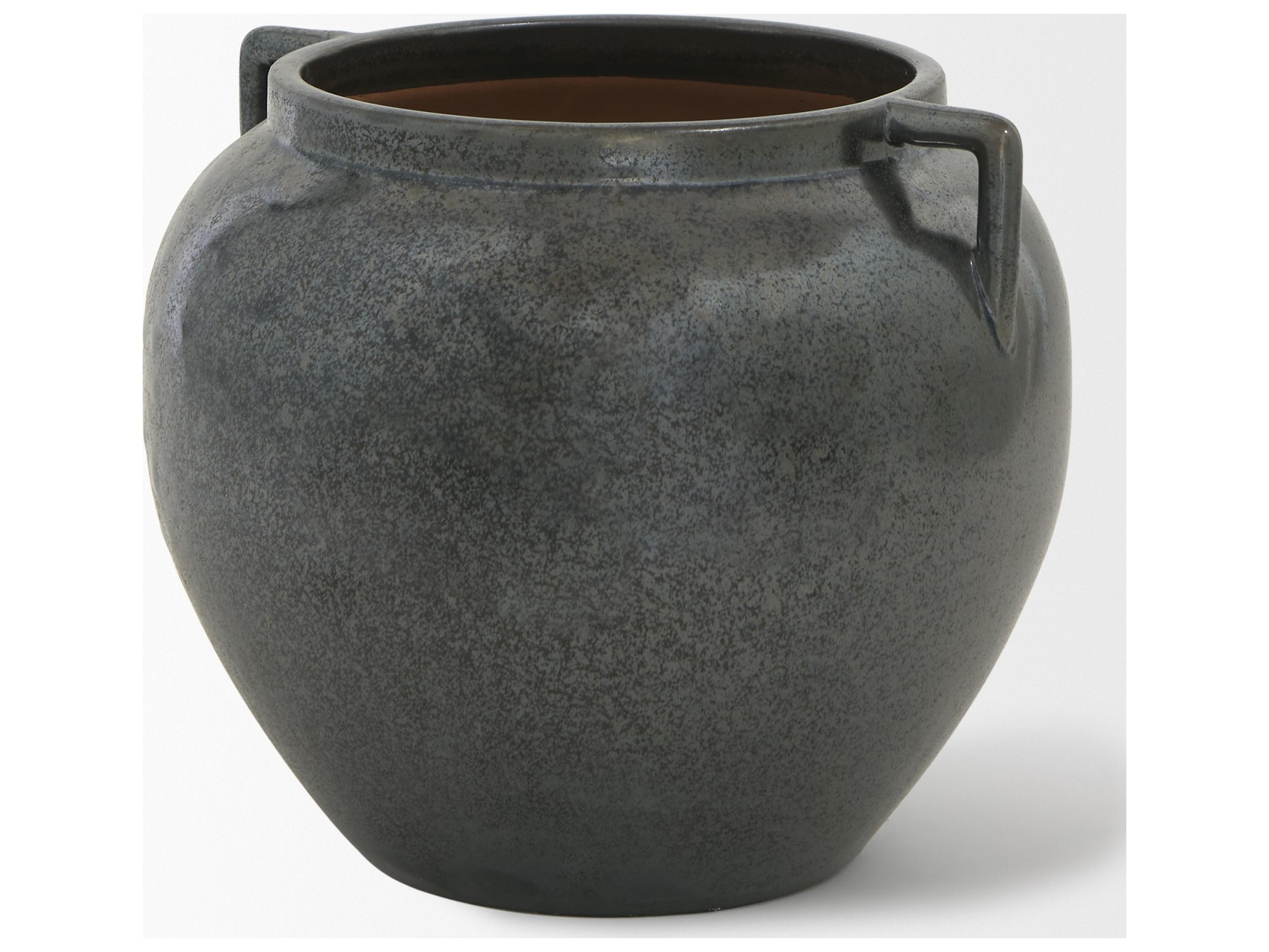 Kora Short Dark Metallic Double Ear Vase