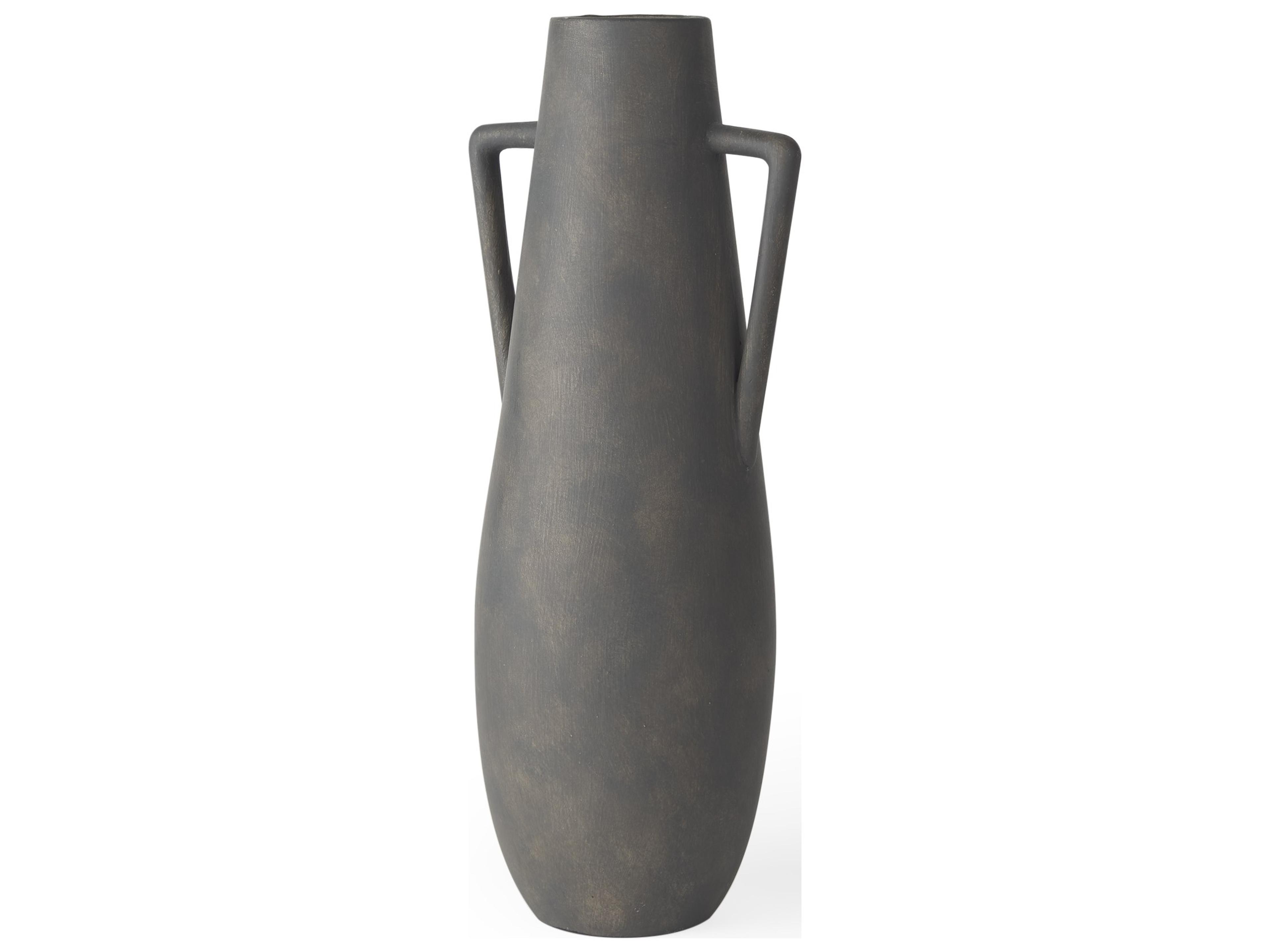 Kilian Tall Matte Brown-Gray Double Ear Vase