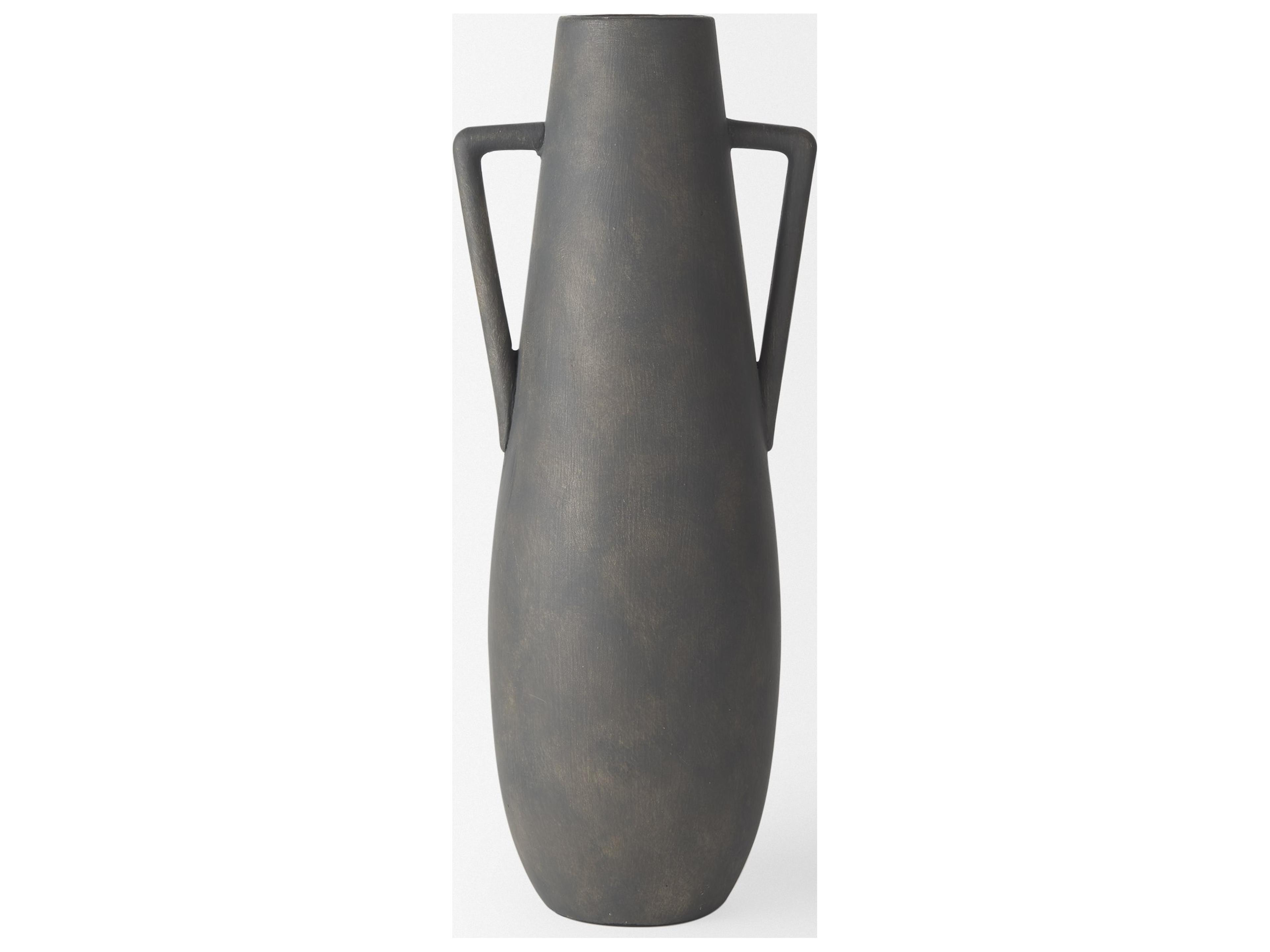 Mercana Kilian Tall Matte Brown-Gray Double Ear Vase