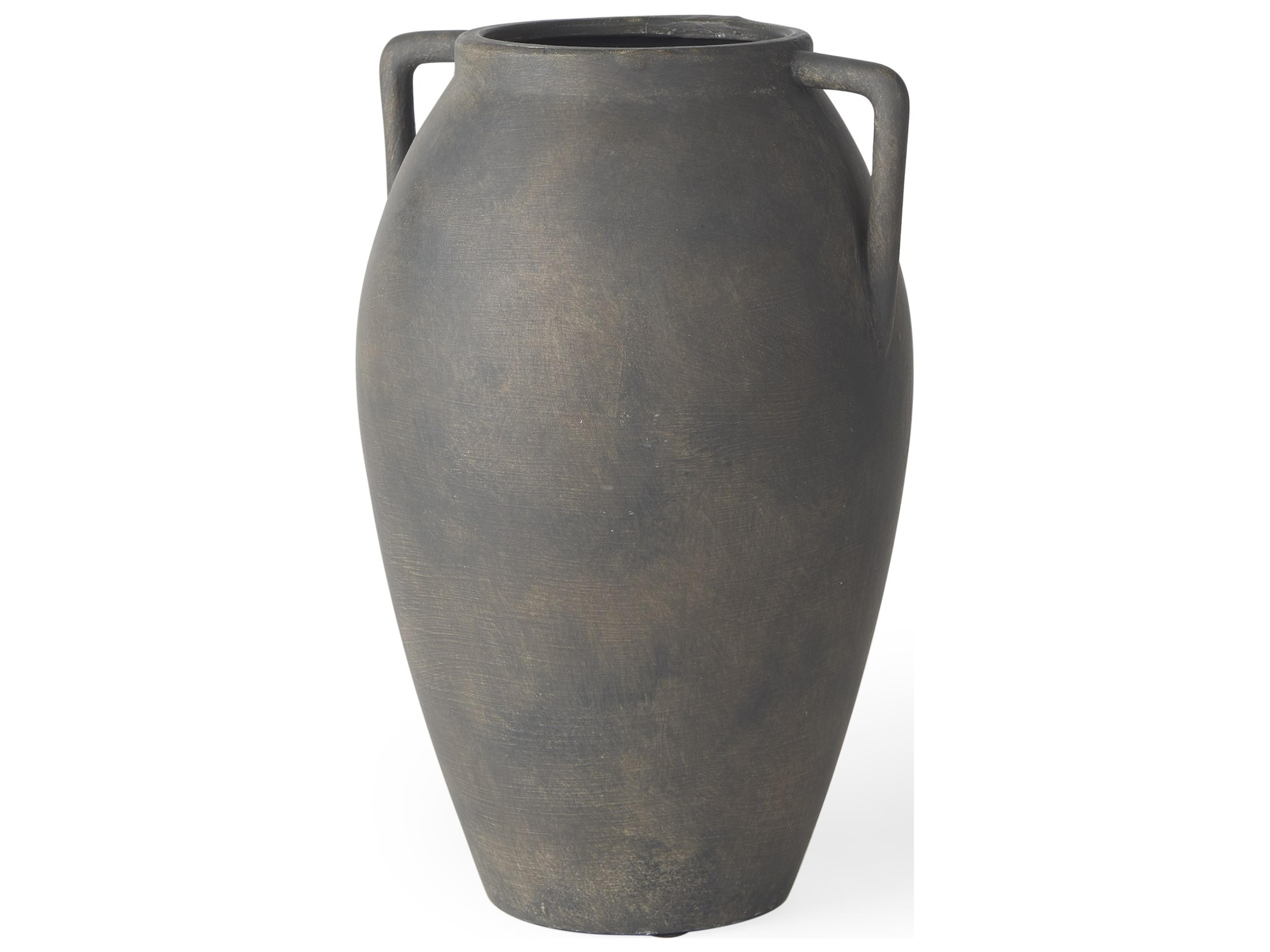 Kilian Medium Brown-Gray Double Ear Vase