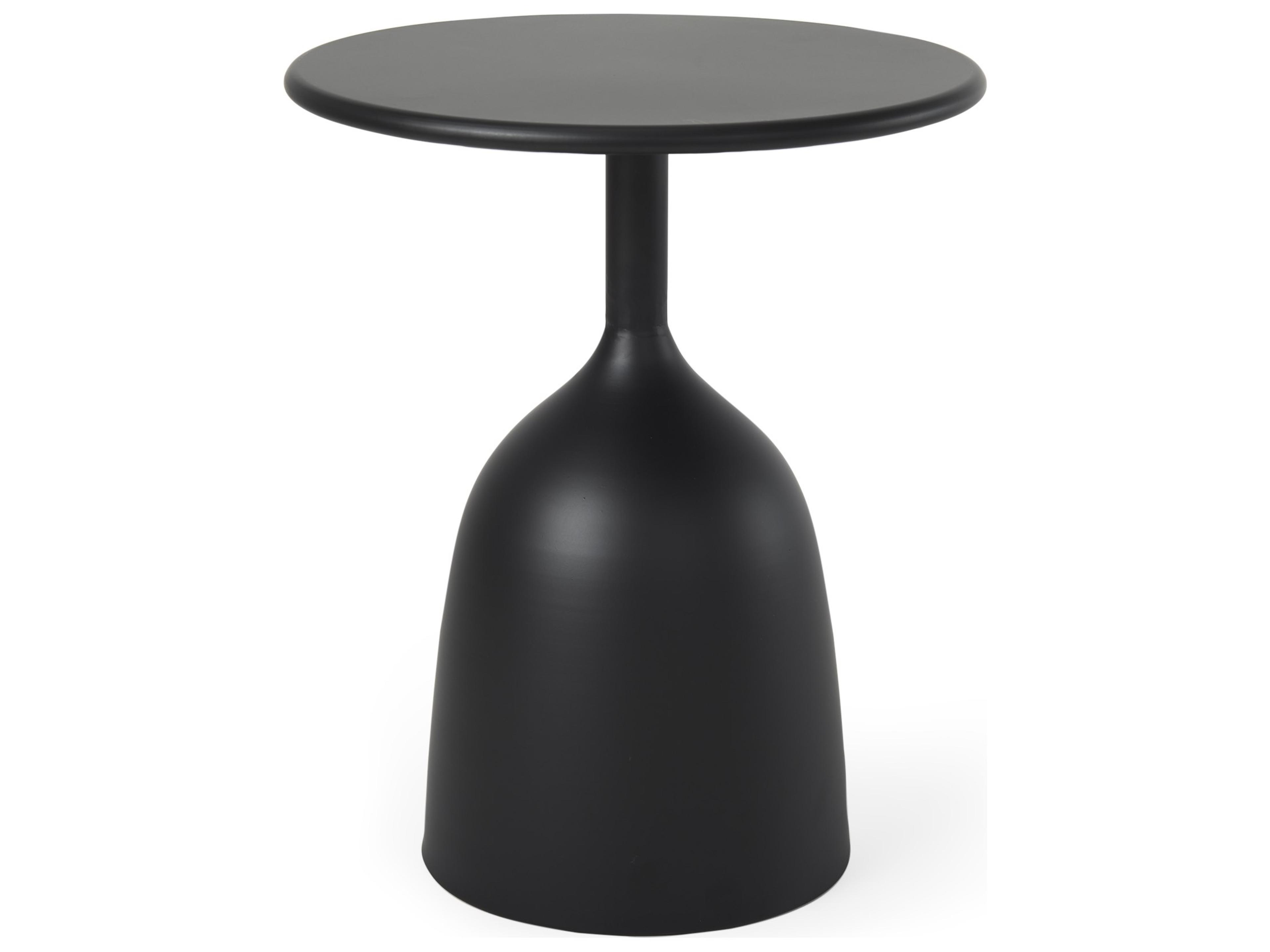 Talulla 16.5L x 16.5W x 19.7H Matte Black Metal Accent Table