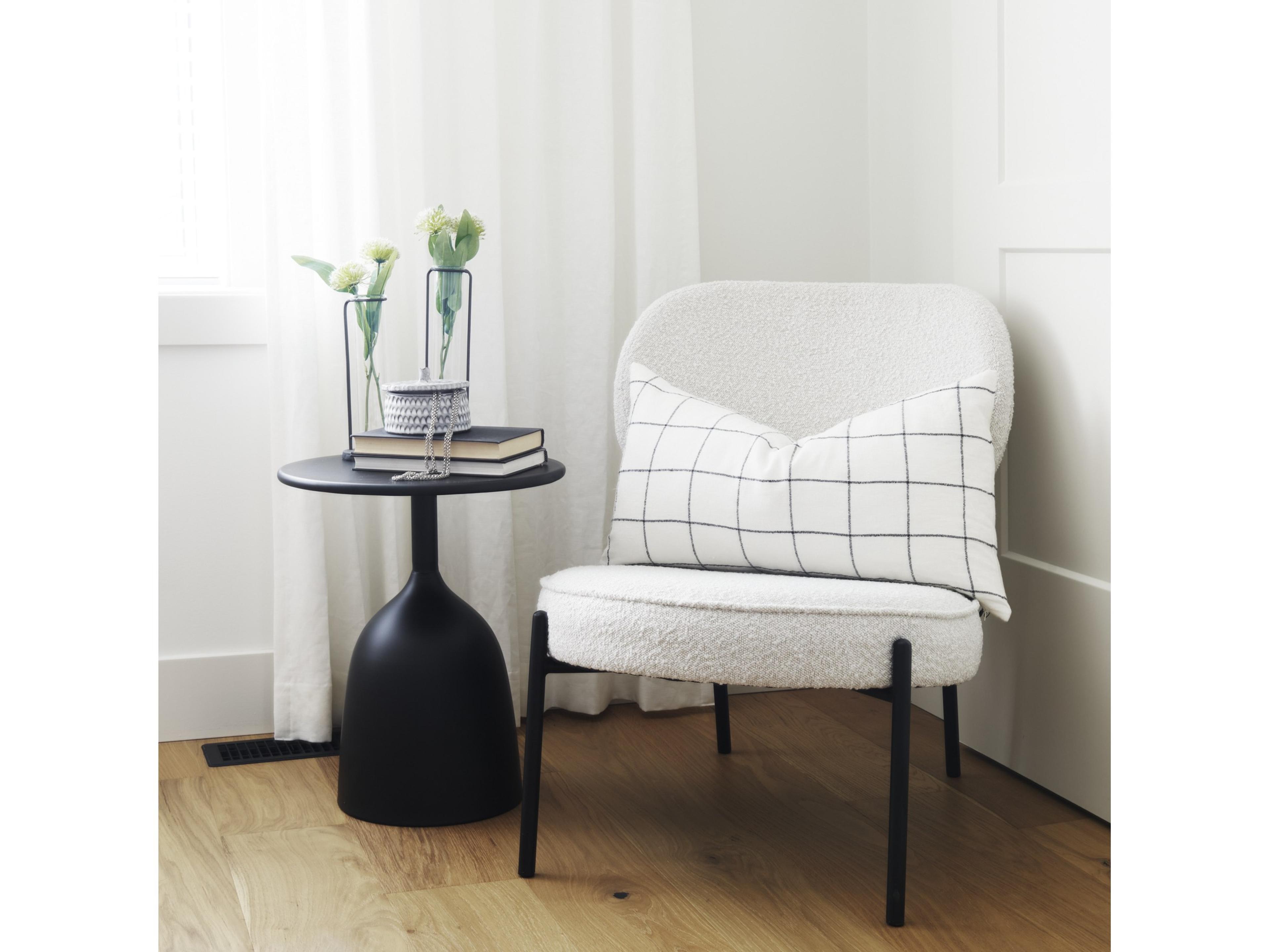 Mercana Talulla 16.5L x 16.5W x 19.7H Matte Black Metal Accent Table