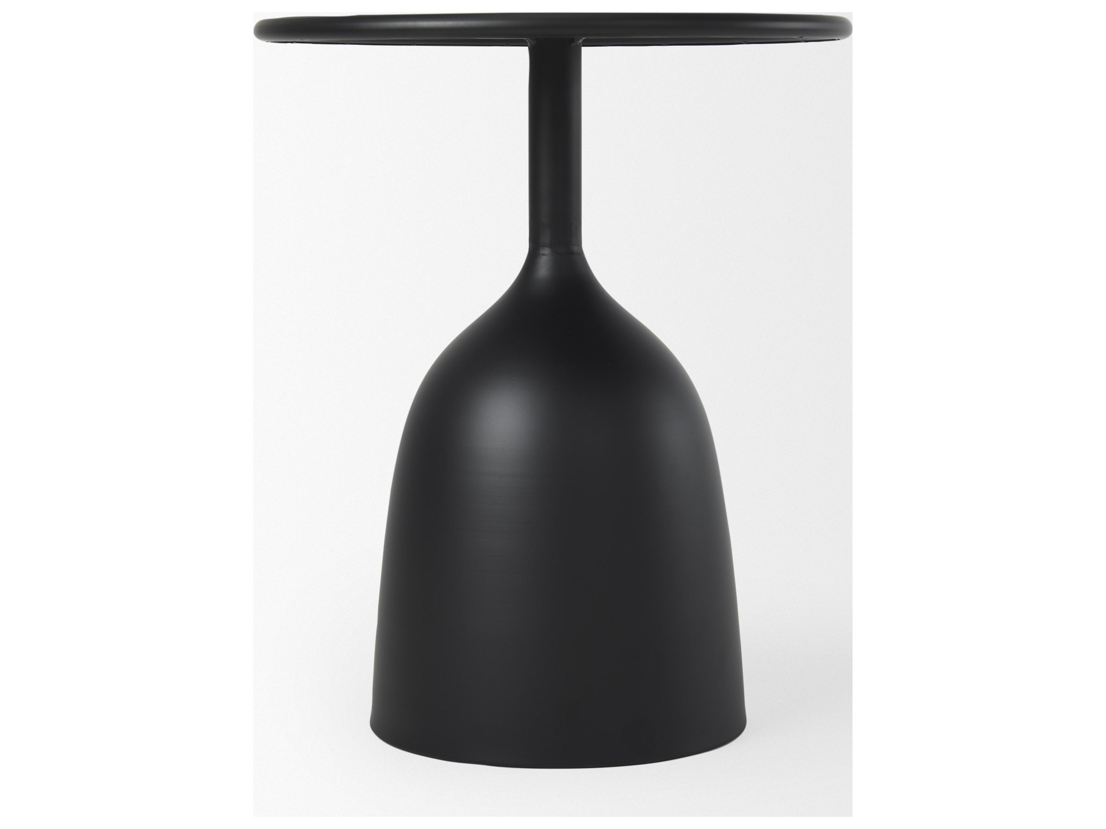 Mercana Talulla 16.5L x 16.5W x 19.7H Matte Black Metal Accent Table