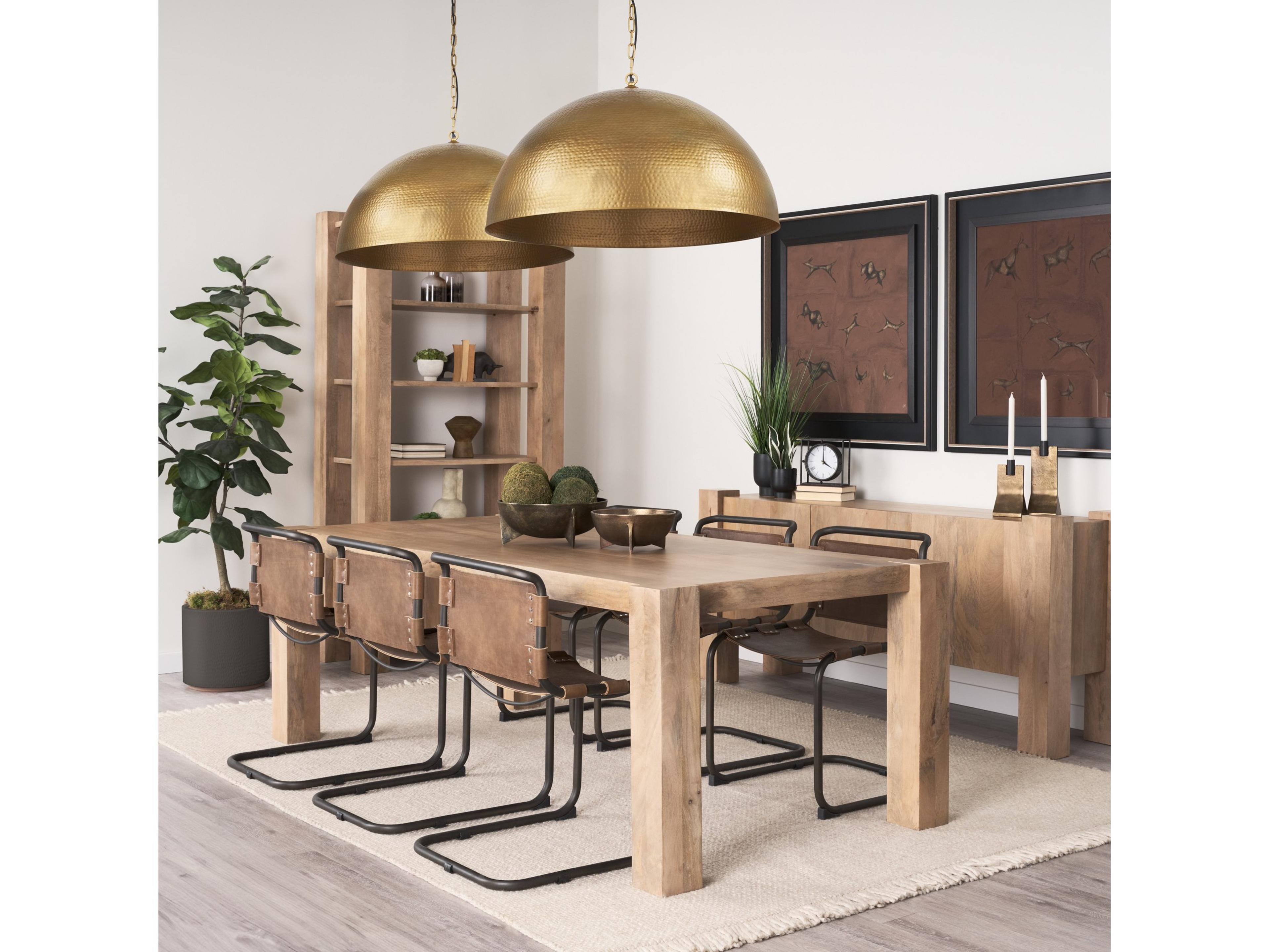 Mercana Karina 24" Round Brass-tone Hammered Metal Dome  Pendant Light