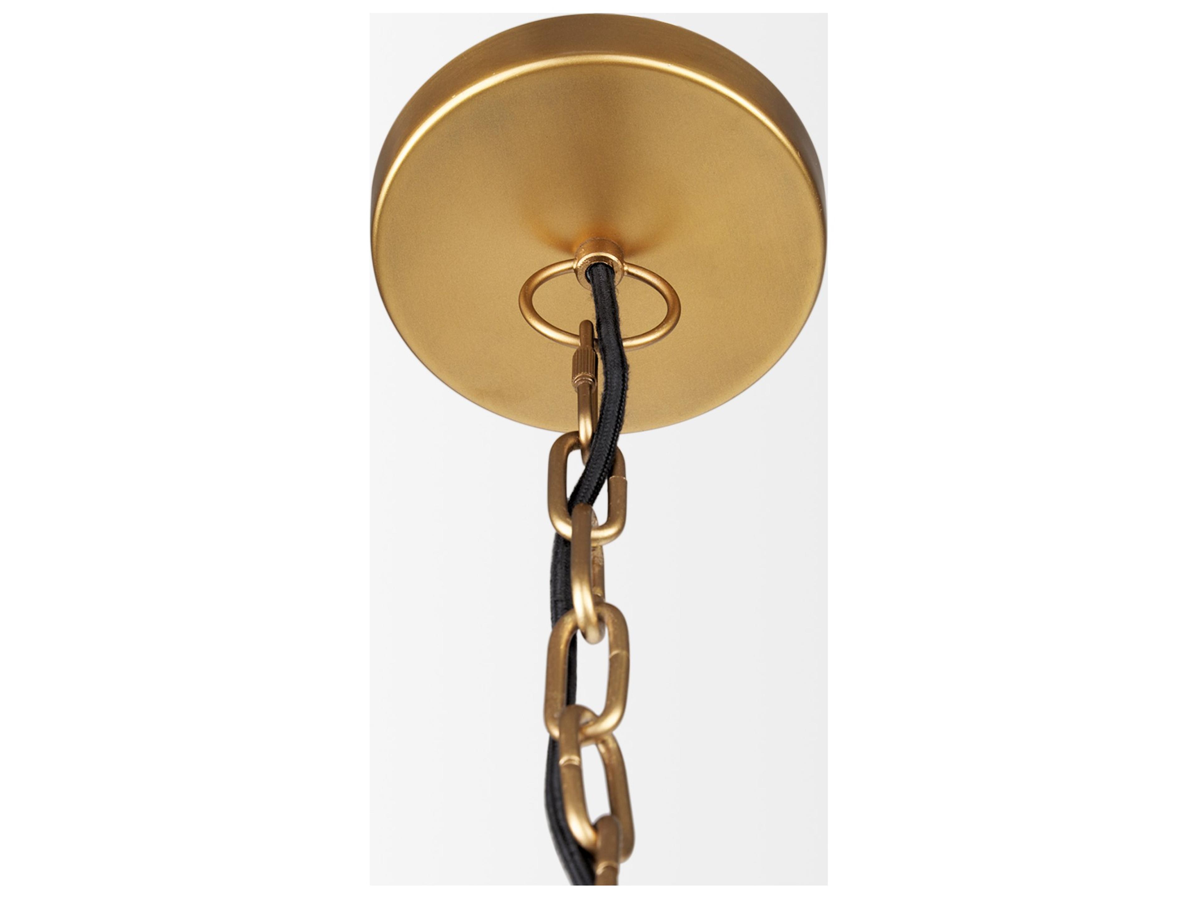 Mercana Karina 36" Round Brass-tone Hammered Metal Dome Pendant Light