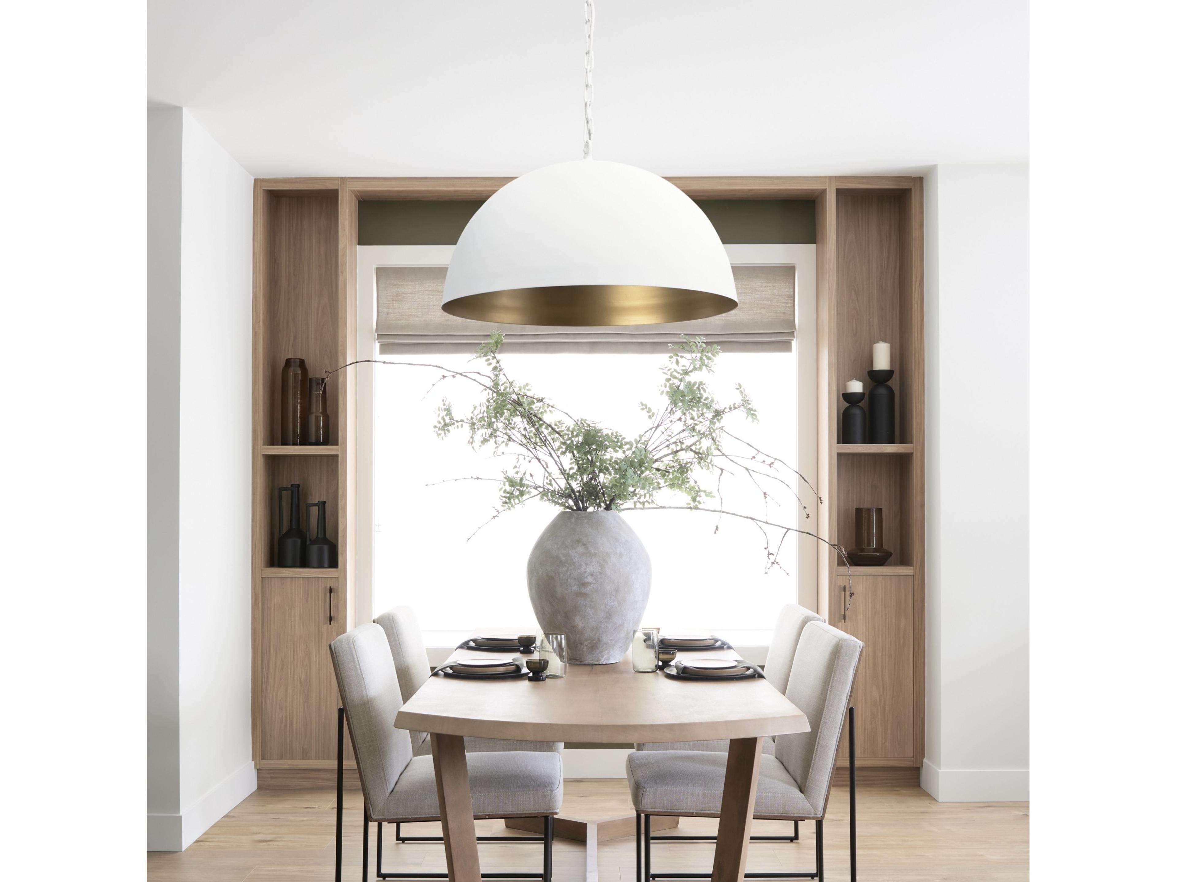 Mercana Juniper 36" Round White Dome Pendant Light