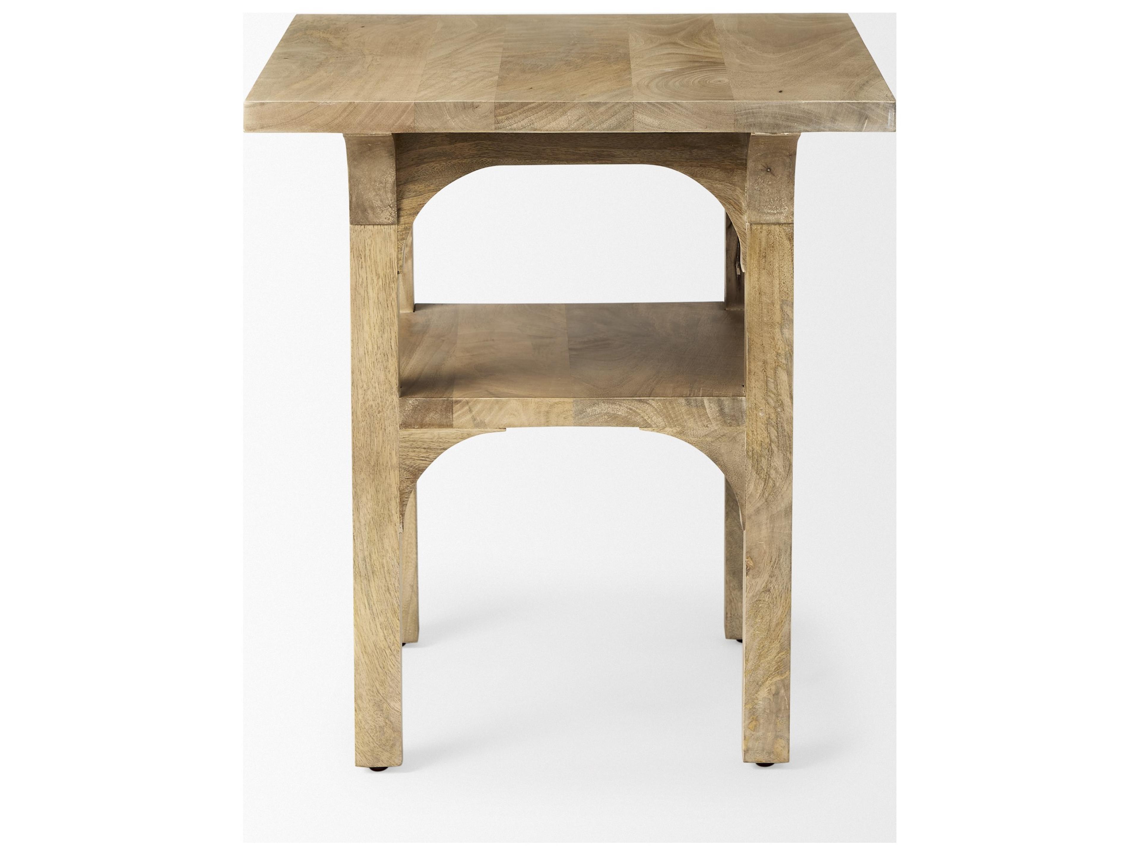 Mercana Candace Light Wood Bridge Accent Table