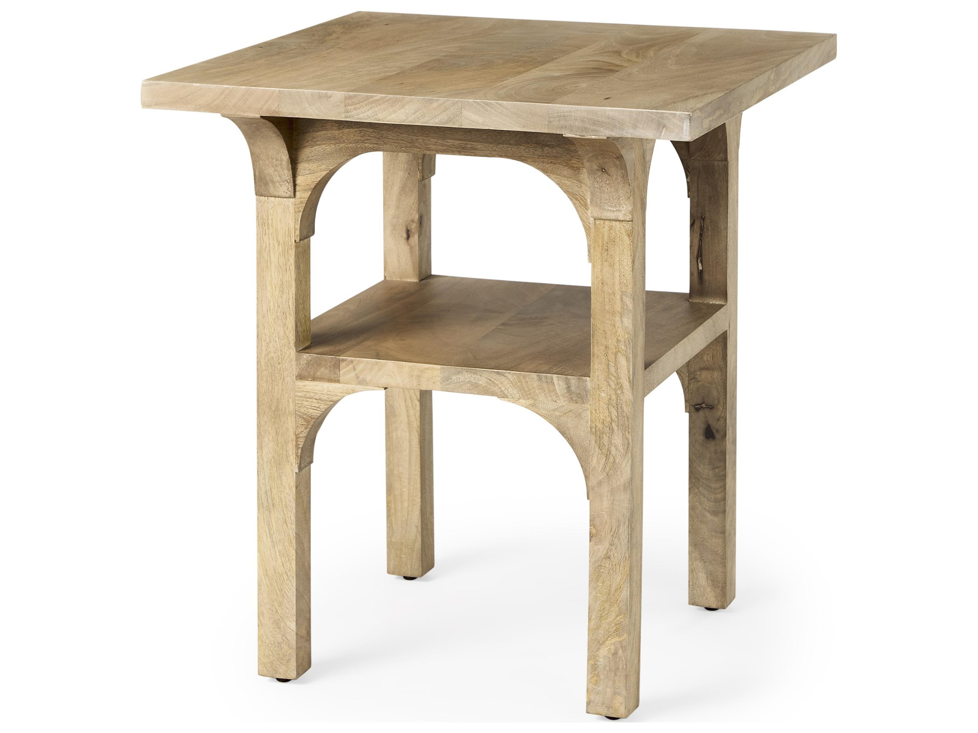 Candace Light Wood Bridge Accent Table