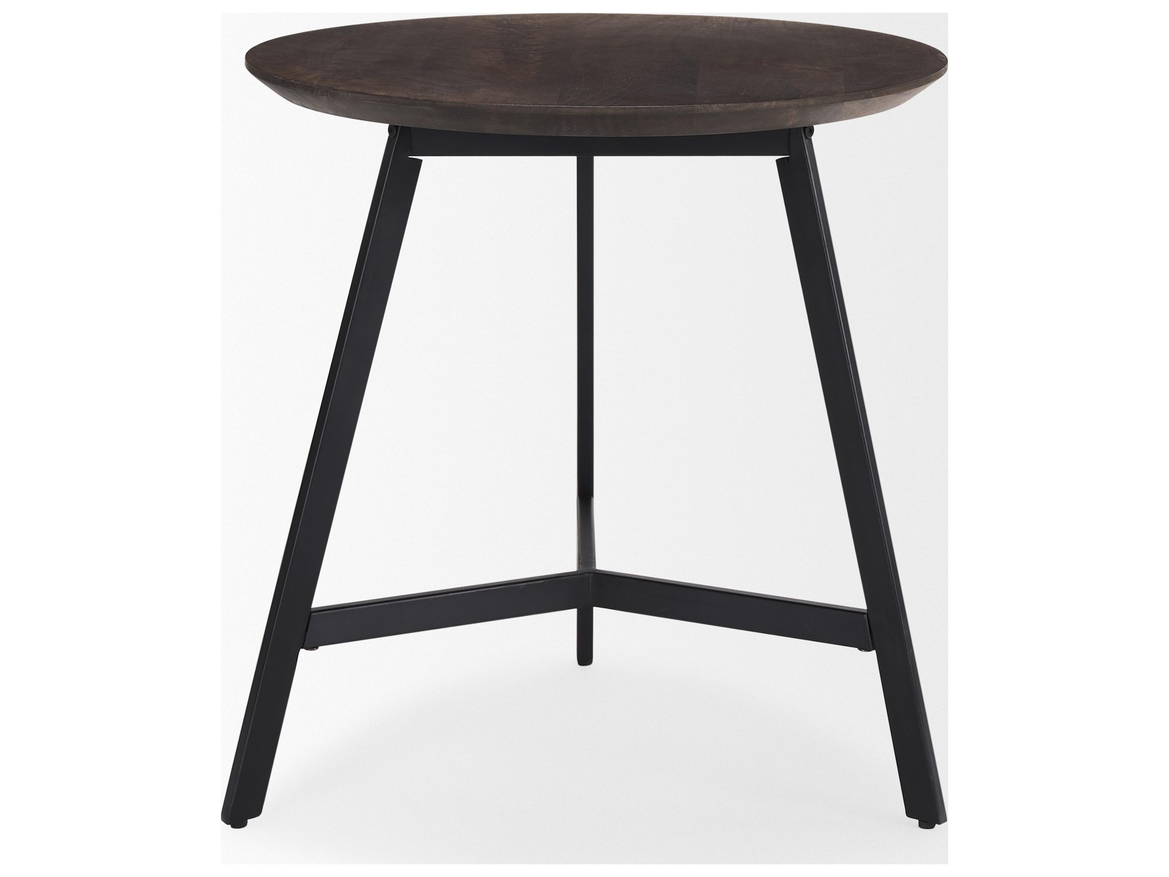 Mercana Todd Dark Brown Wood W/ Metal Legs Side Table