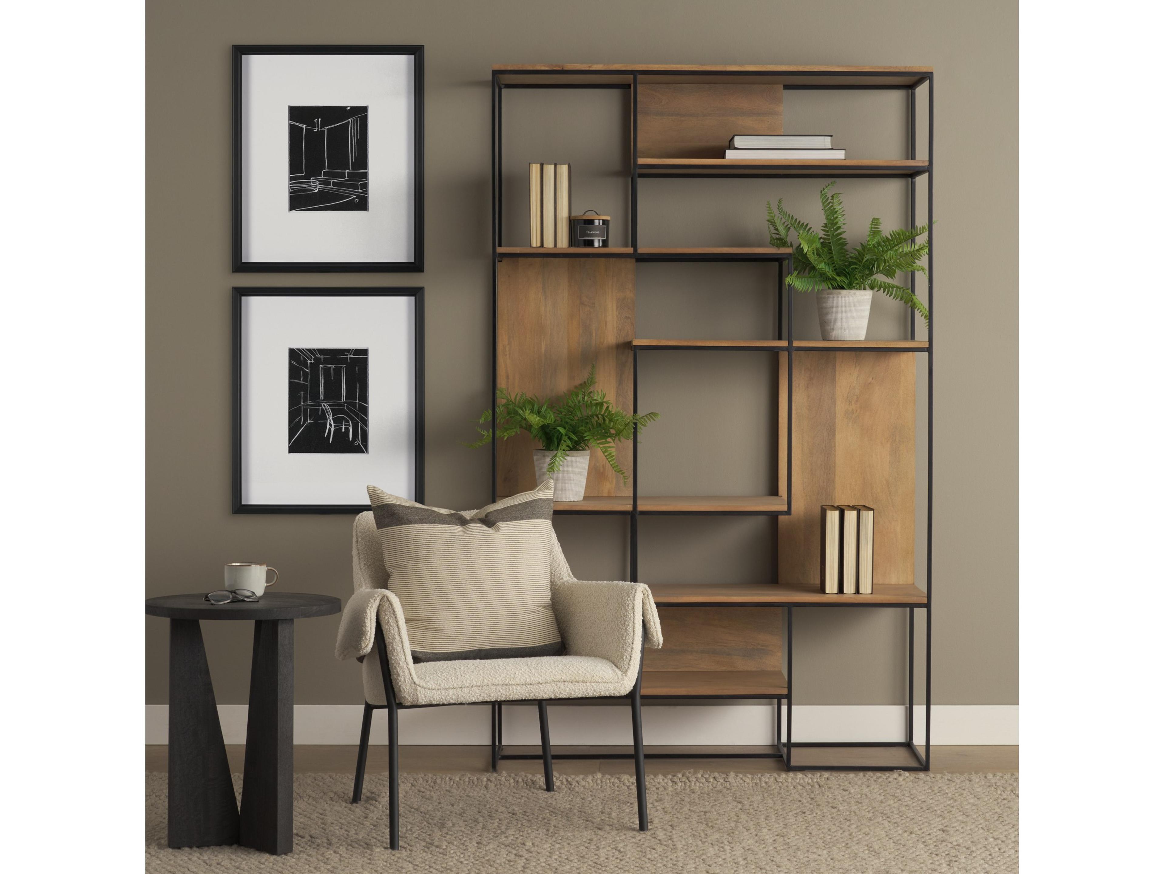 Mercana Mattius Black Wood Accent Table