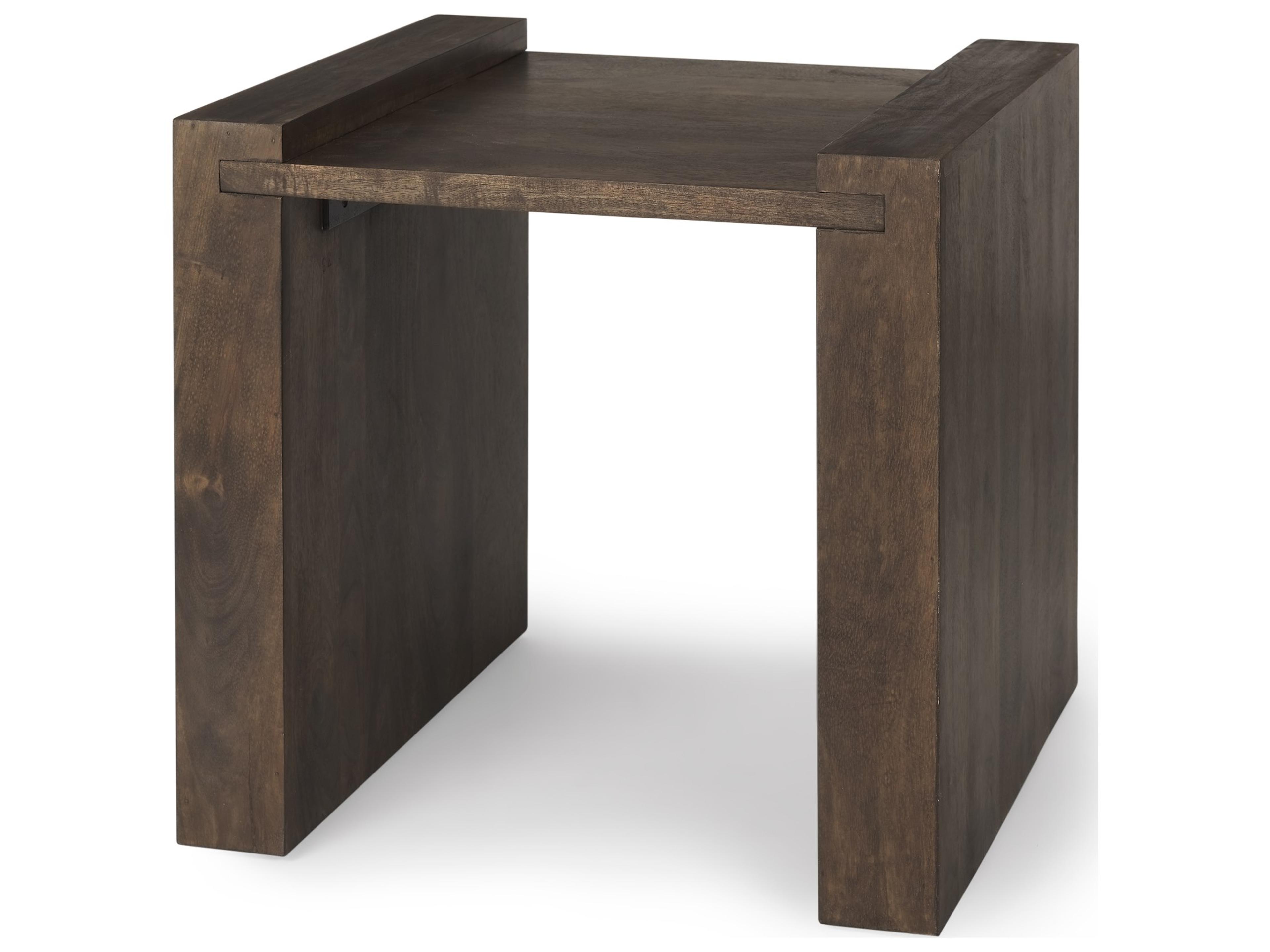 Athelia Dark Brown Wood Accent Table