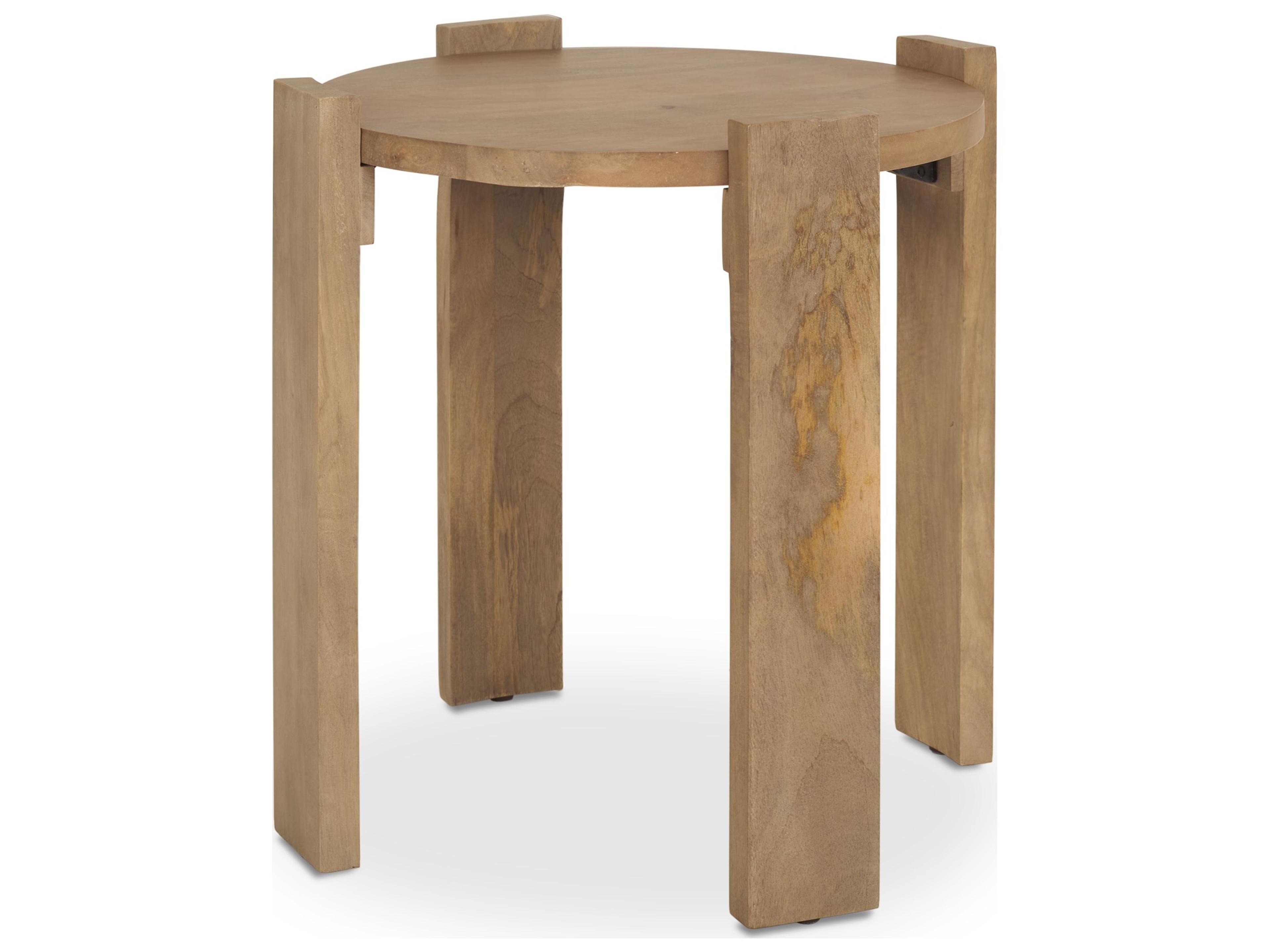 Evelyn Light Brown Round End/Side Table