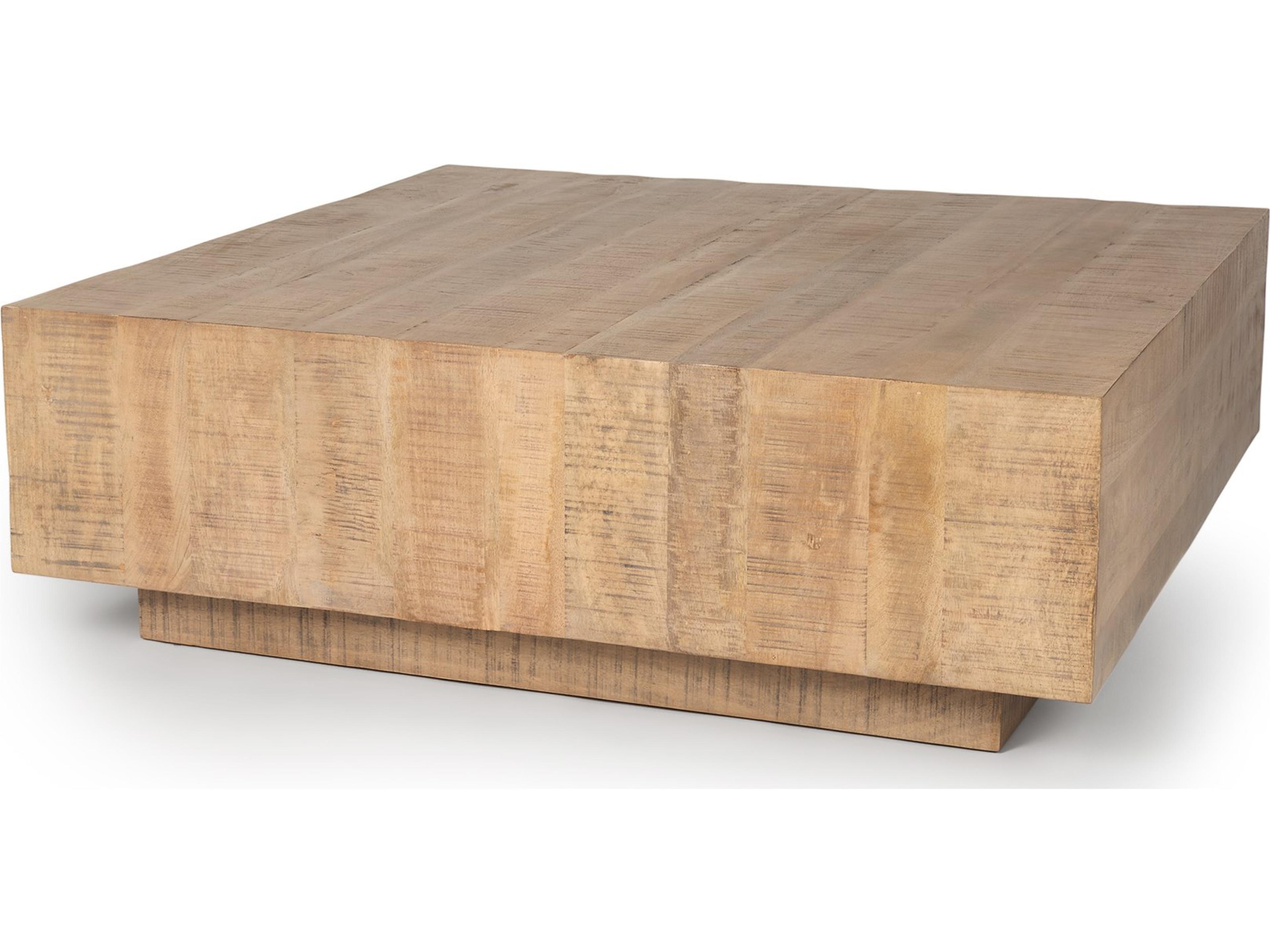 Hayden Light Brown Wood Square Coffee Table